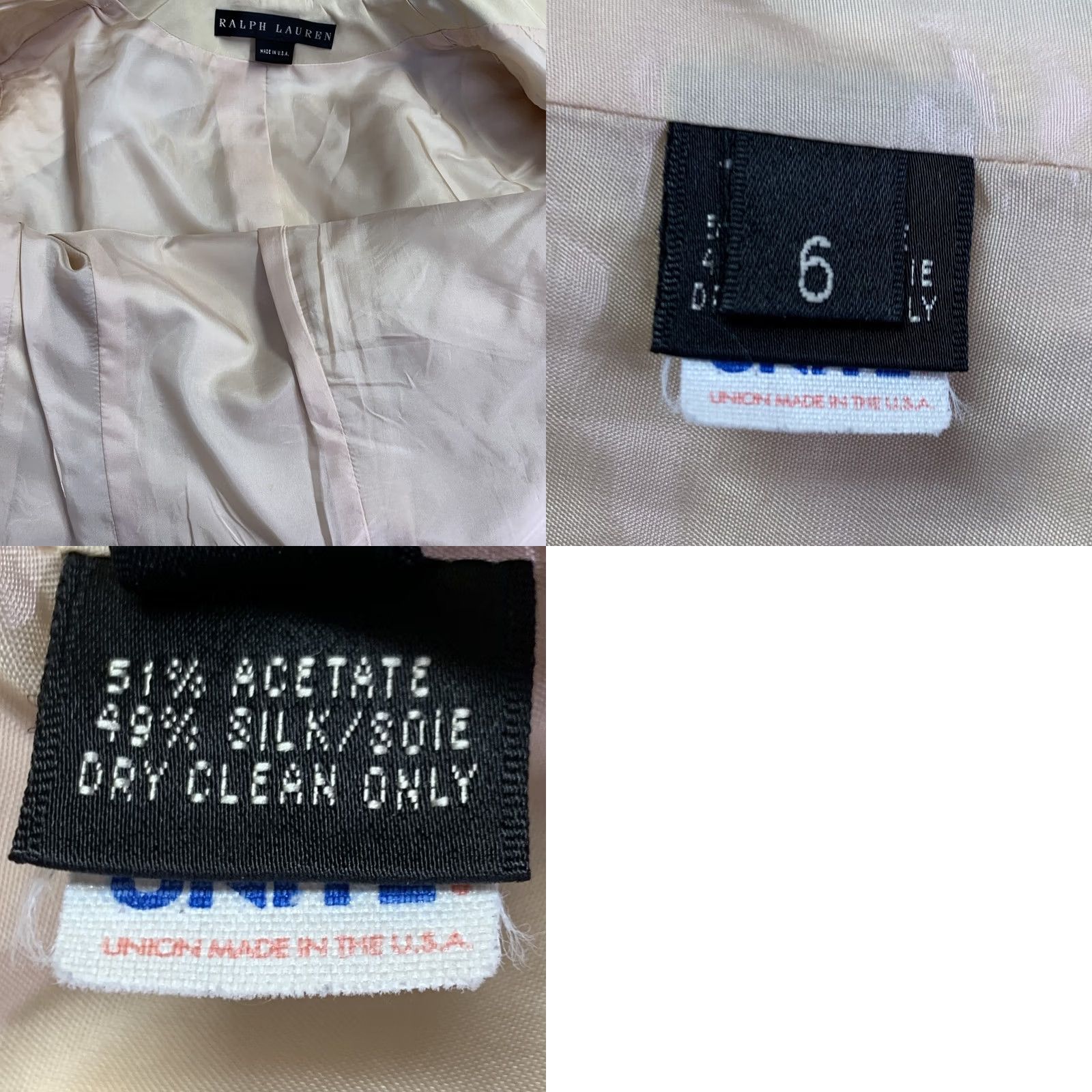 Ralph Lauren RALPH LAUREN Beige Acetate Silk Jacket Blazer Size 6 Womens Size M / US 6-8 / IT 42-44 - 8 Thumbnail