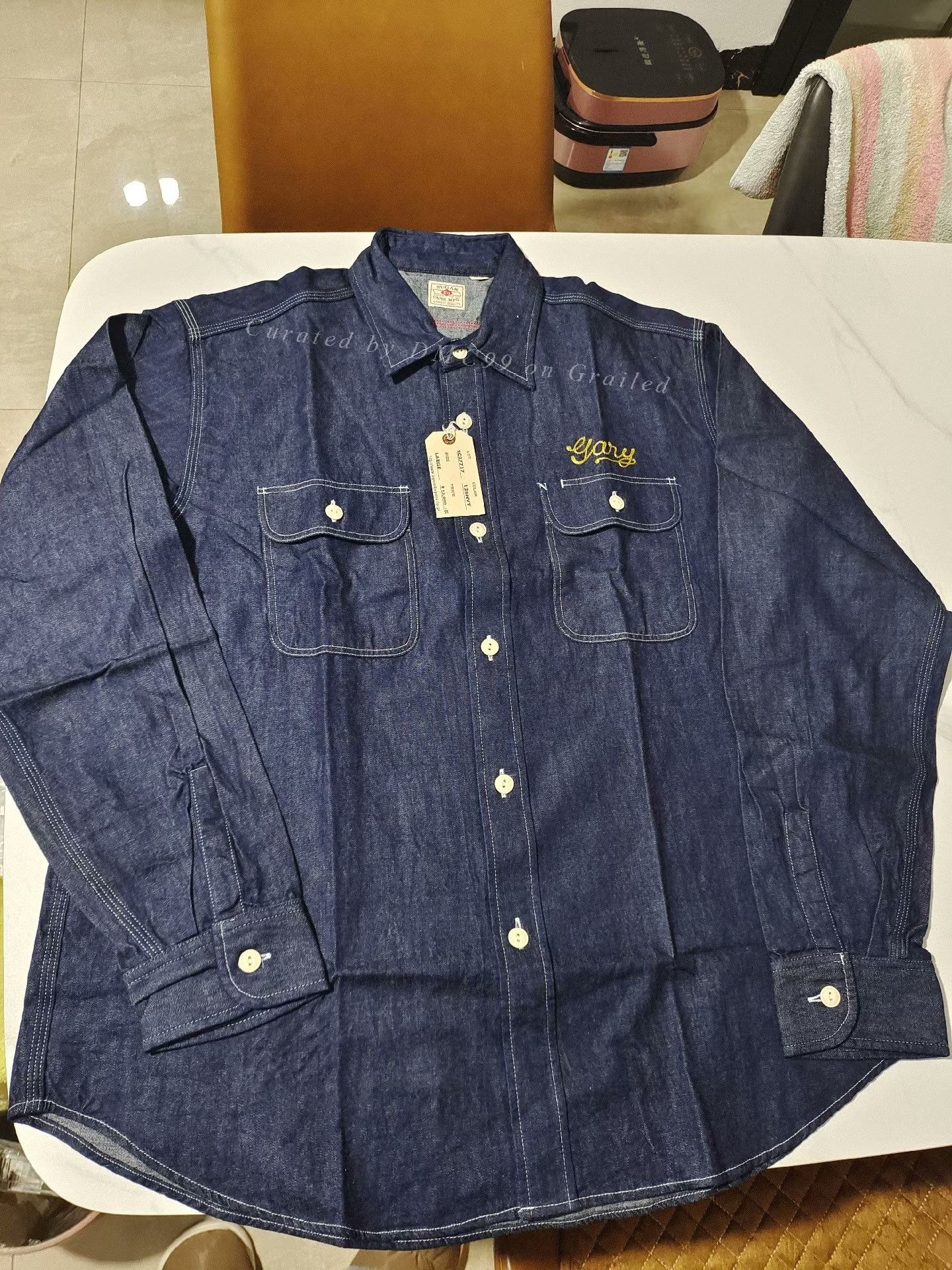 Sugar Cane SUGAR CANE Raw Denim Embroidered Shirt SC27717 Size US L / EU 52-54 / 3 - 1 Thumbnail