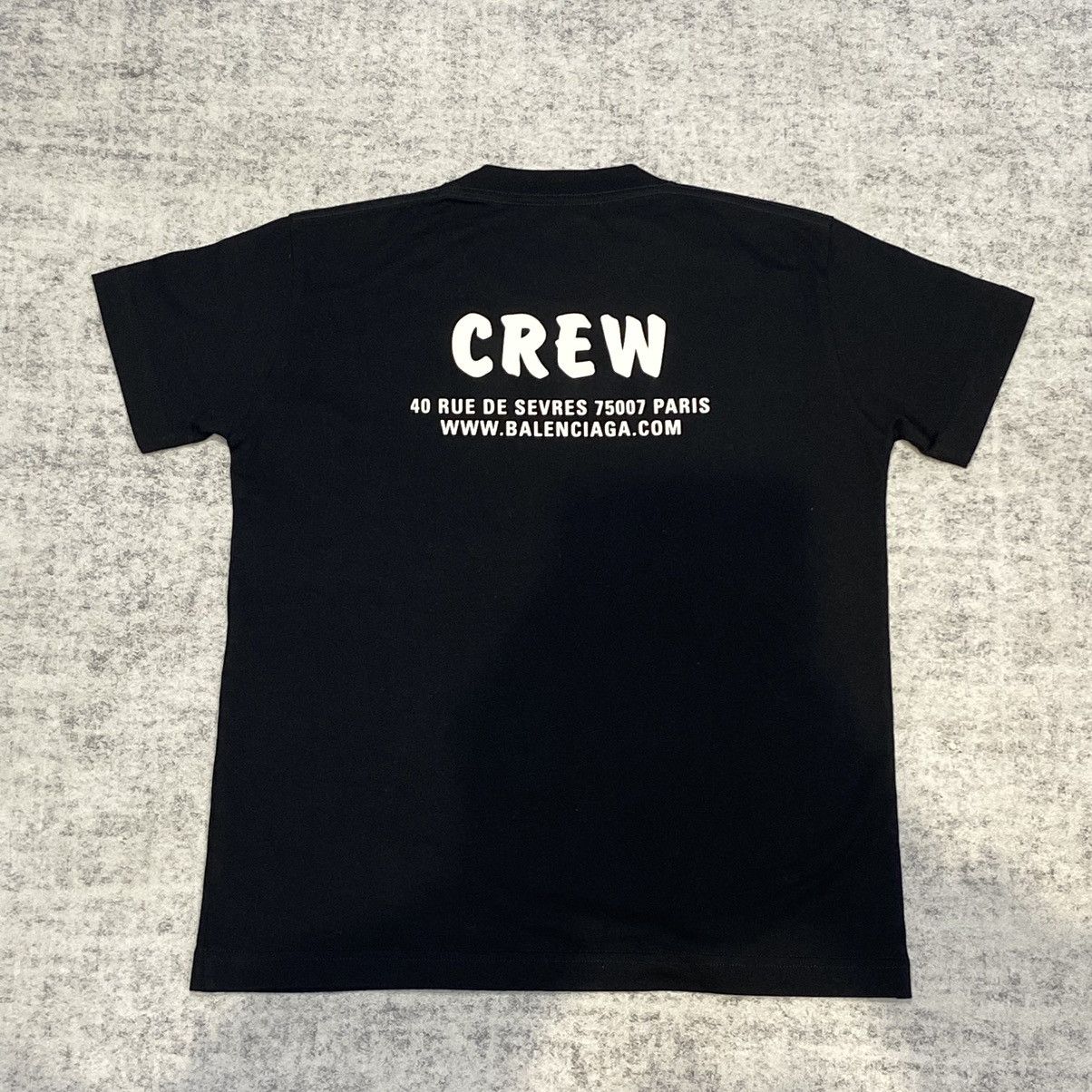 Balenciaga Balenciaga Black Cotton Crew Logo Print Fitted T-Shirt Size M / US 6-8 / IT 42-44 - 2 Thumbnail