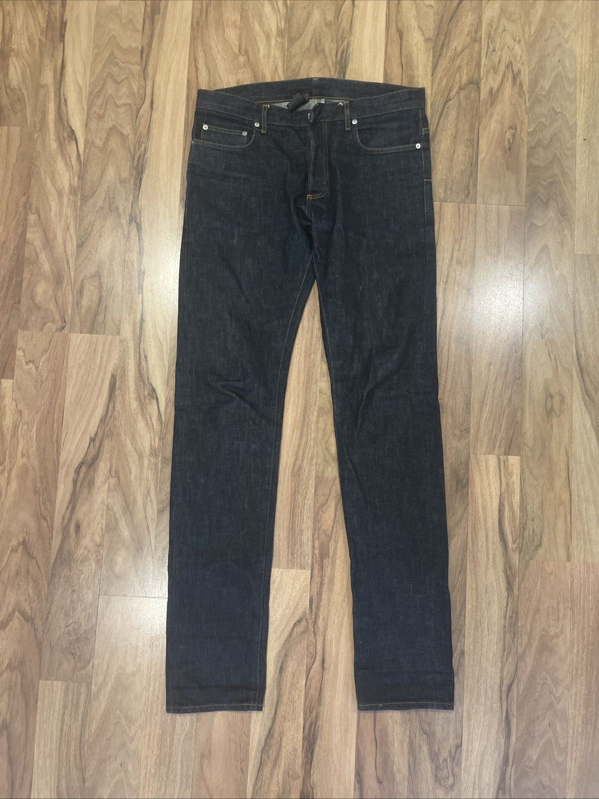 Dior × Hedi Slimane Dior Homme Sz33 Kris Van Assche Fw12 MIJ Raw Denim Jeans Size US 33 - 1 Thumbnail
