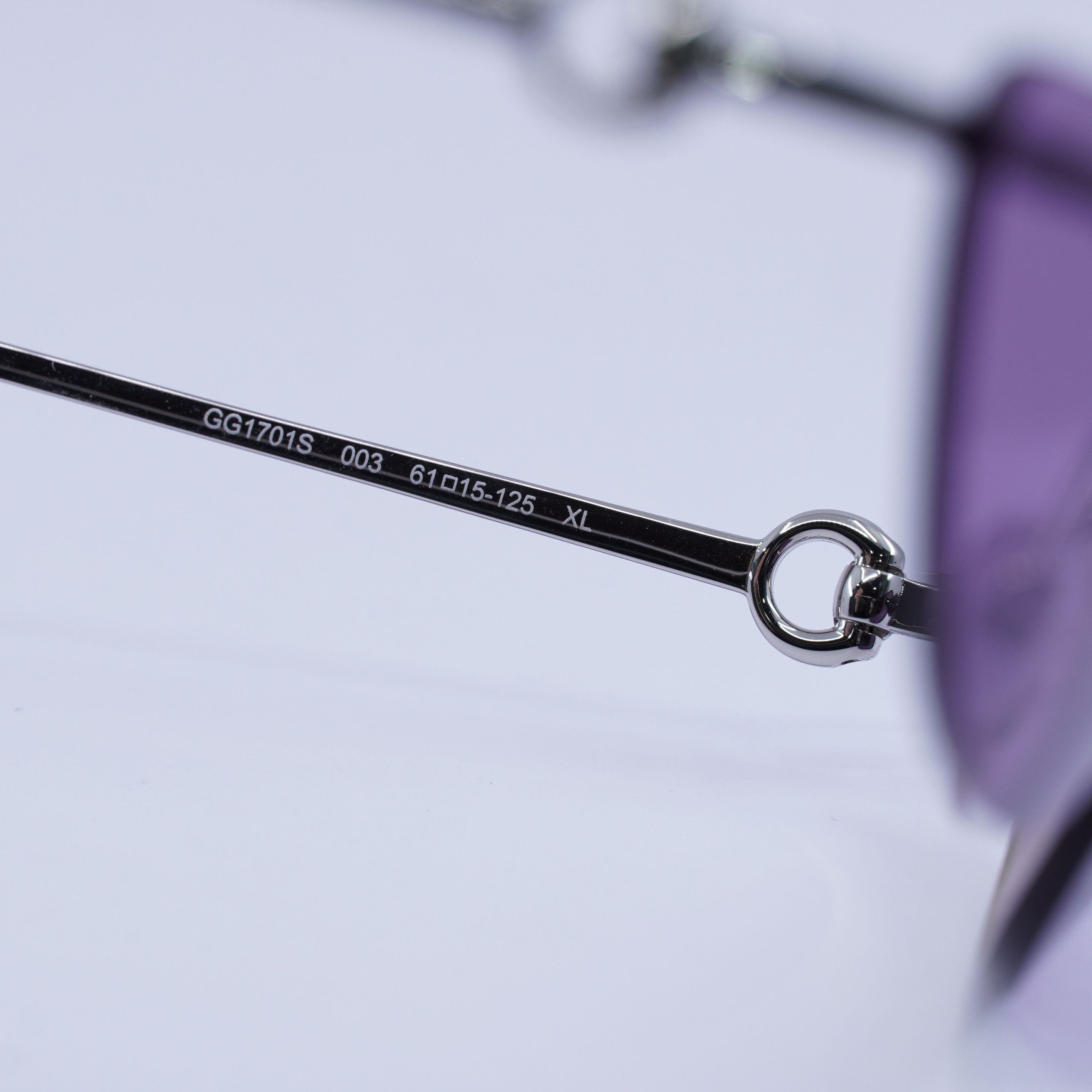 Gucci 🕶️ New Gucci GG1701S 003 Silver/Violet Sunglasses Size ONE SIZE - 7 Thumbnail