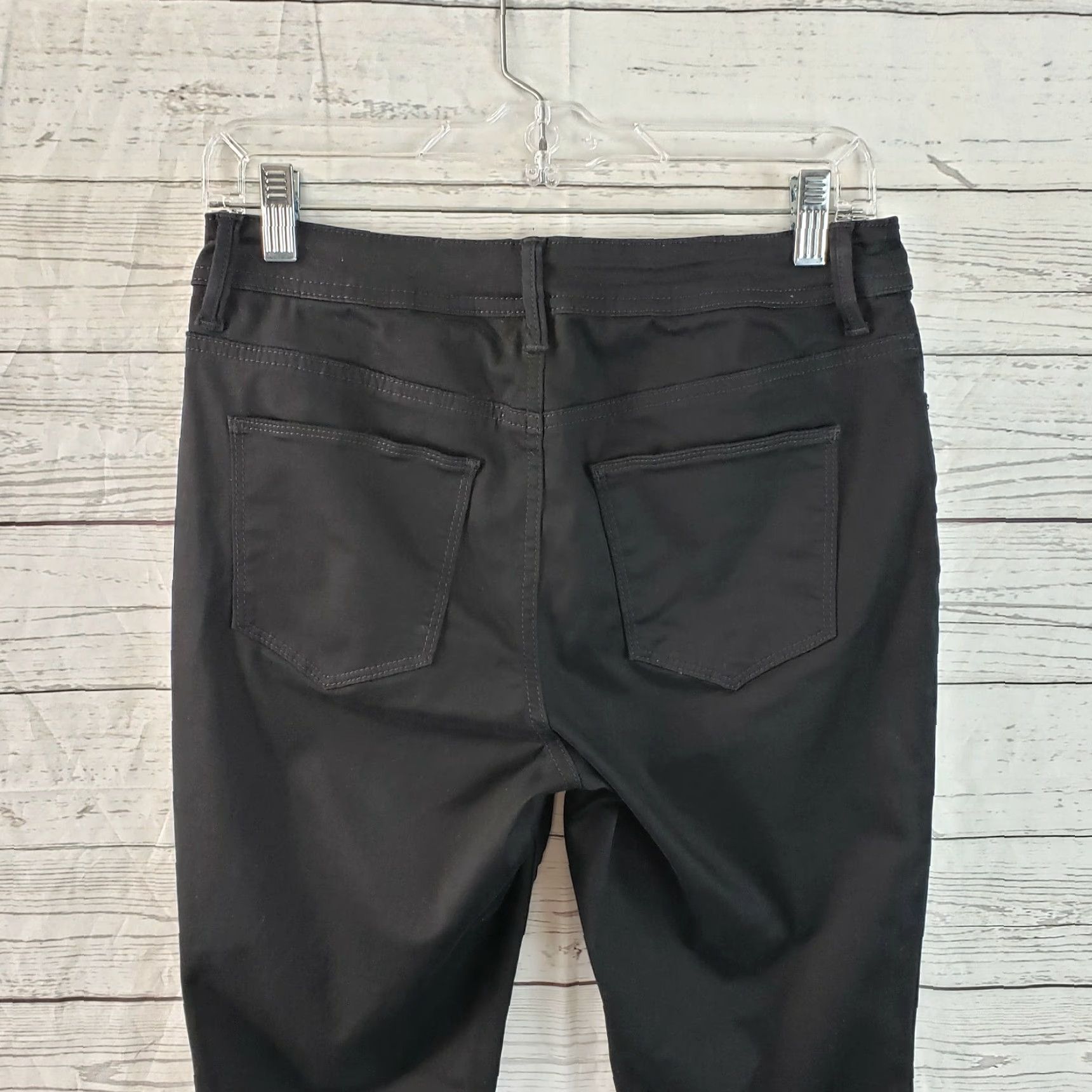 Vintage Chico's Womens Slim Crop Pants Sz 4P Black Mid Rise Cropped Inseam 21in Petite Cotton Blend Size 27" / US 4 / IT 40 - 4 Thumbnail