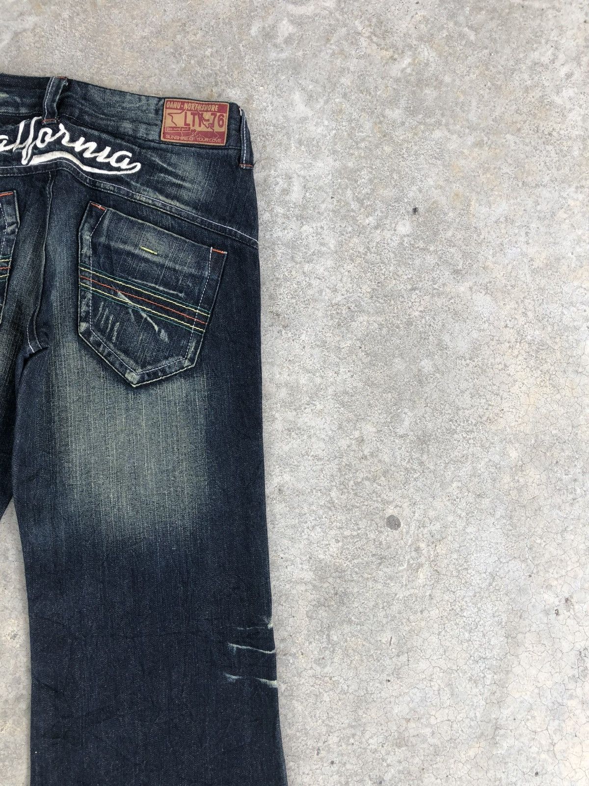 Japanese Oahu Flared Jeans Distressed Jeans