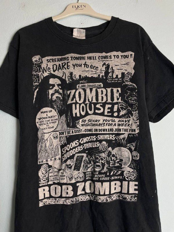 Vintage Rob Zombie Blood Curdling Zombie House Front Print Horror T-Shirt Size US M / EU 48-50 / 2 - 3 Thumbnail