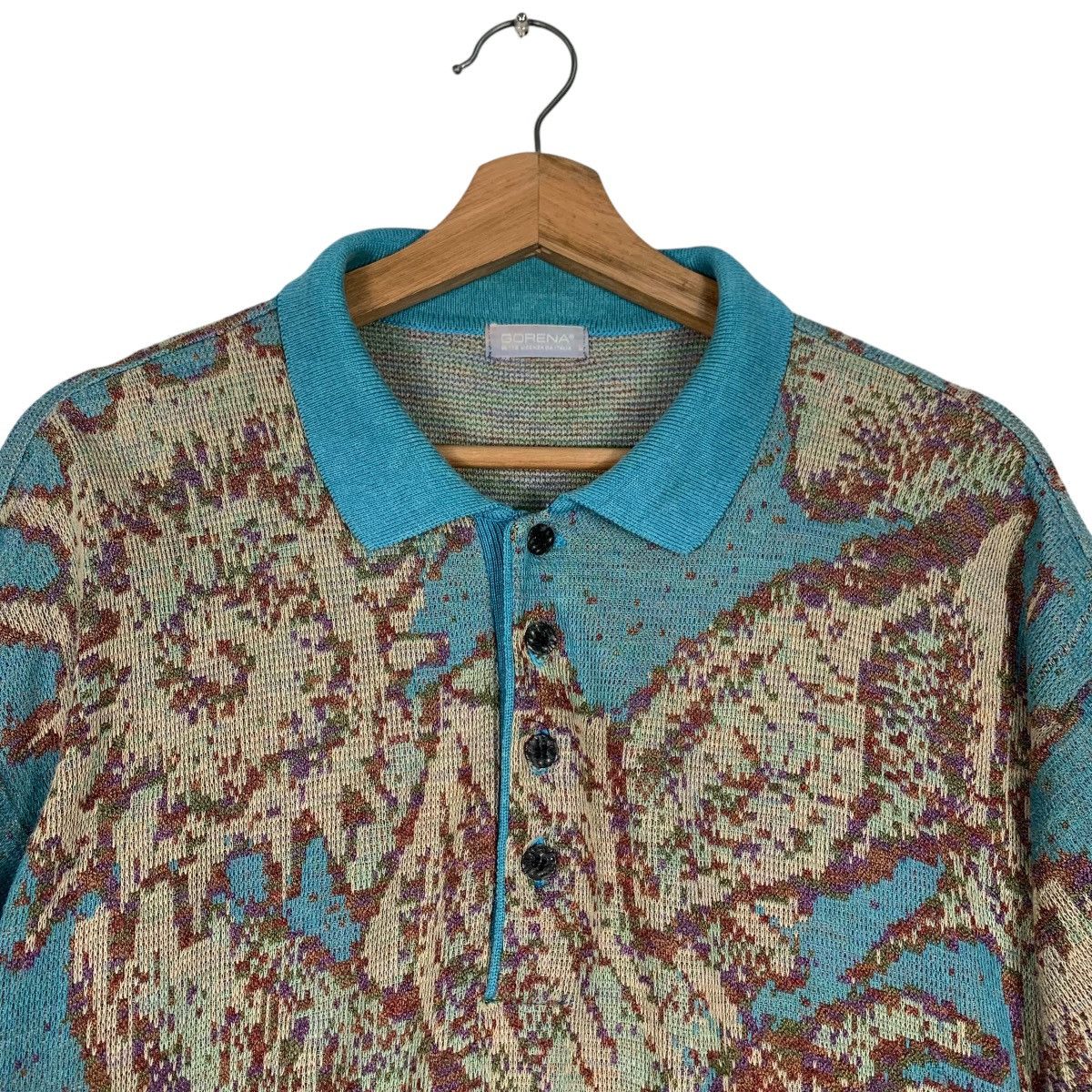 Japanese Brand GORENA Sea Animal Graphic Knitted SS Jumper #1192-C54 Size US L / EU 52-54 / 3 - 9 Thumbnail