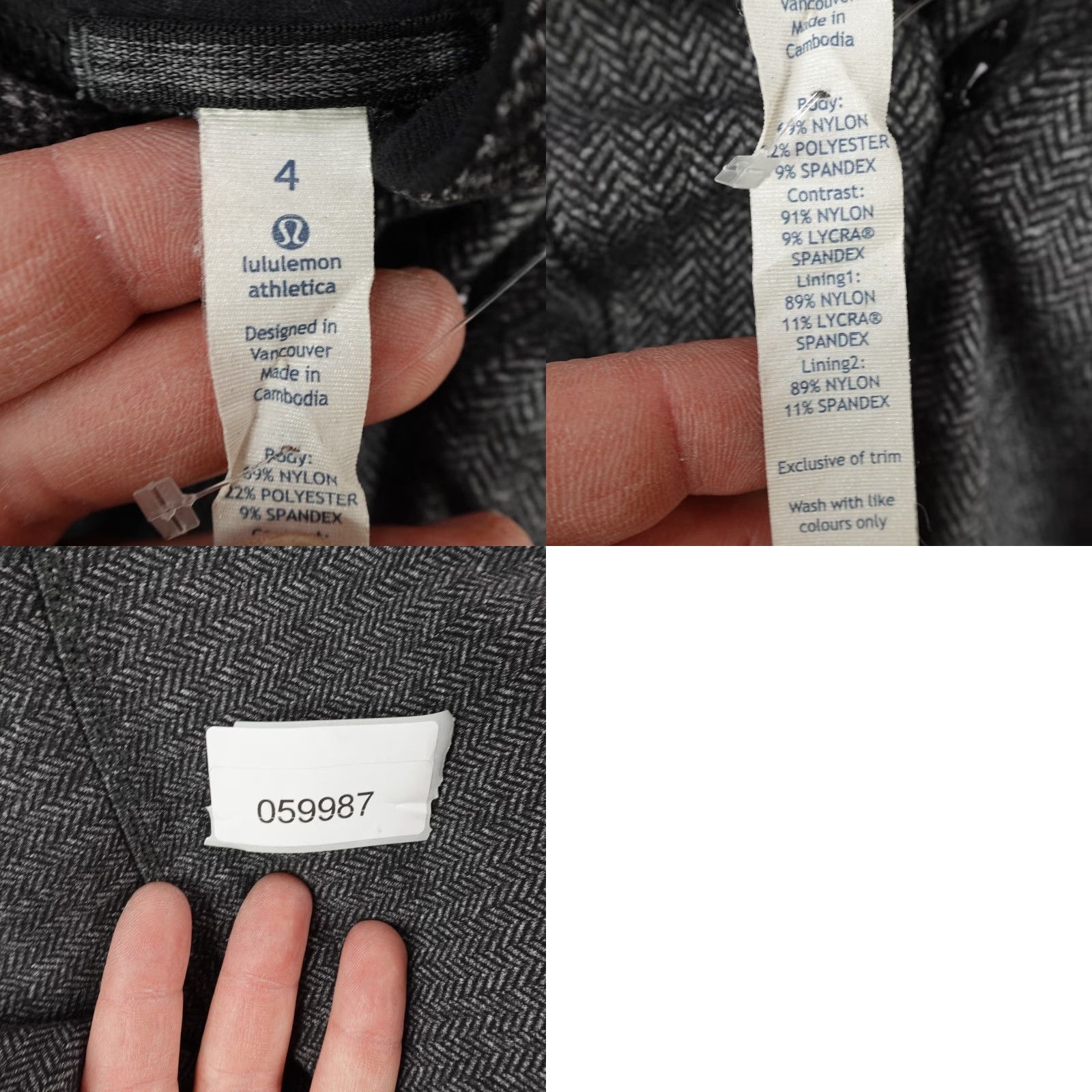 Lululemon Lululemon Jacket Womens 4 Think Fast Pullover Herringbone 1/4 Zip Gray, Activewear, Casual, Travel, Athleisure, Outdoor, Sports Size S / US 4 / IT 40 - 8 Thumbnail