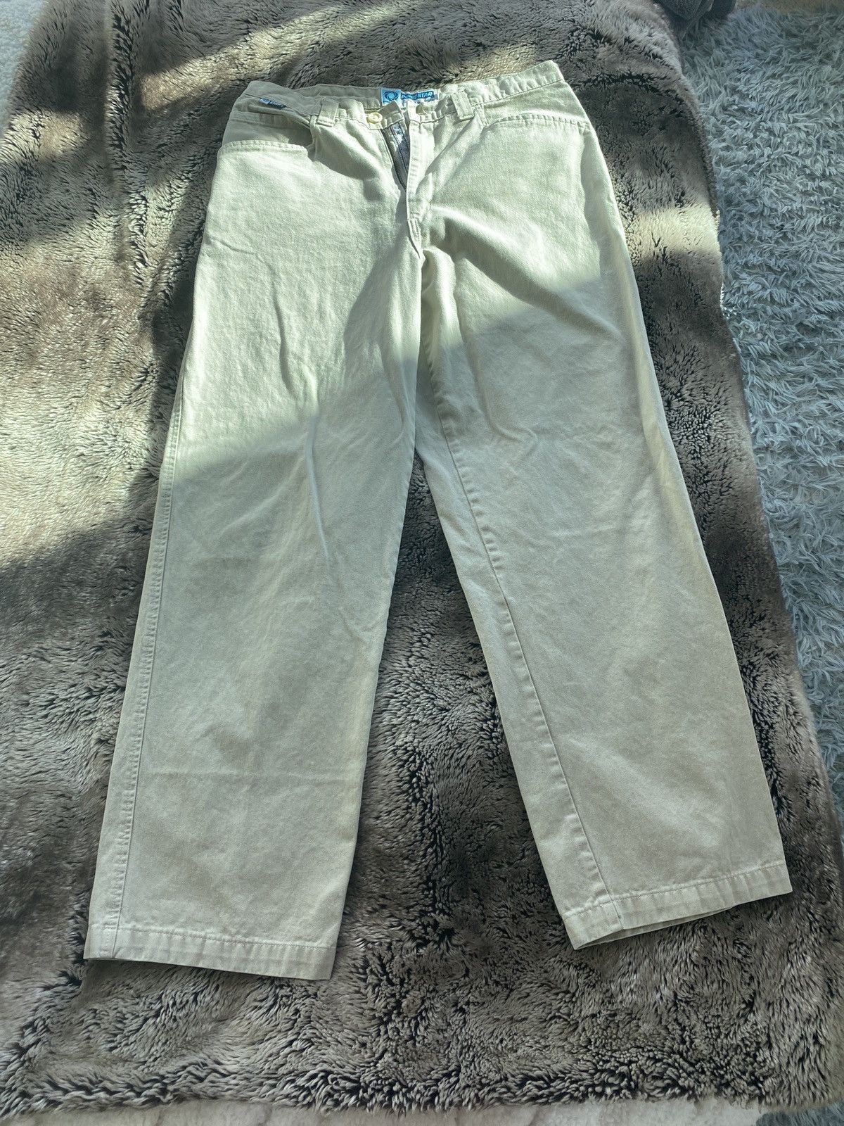Vintage Porn Star Pants sz36 tan/blue ruler zipper Size US 36 / EU 52 - 1 Thumbnail