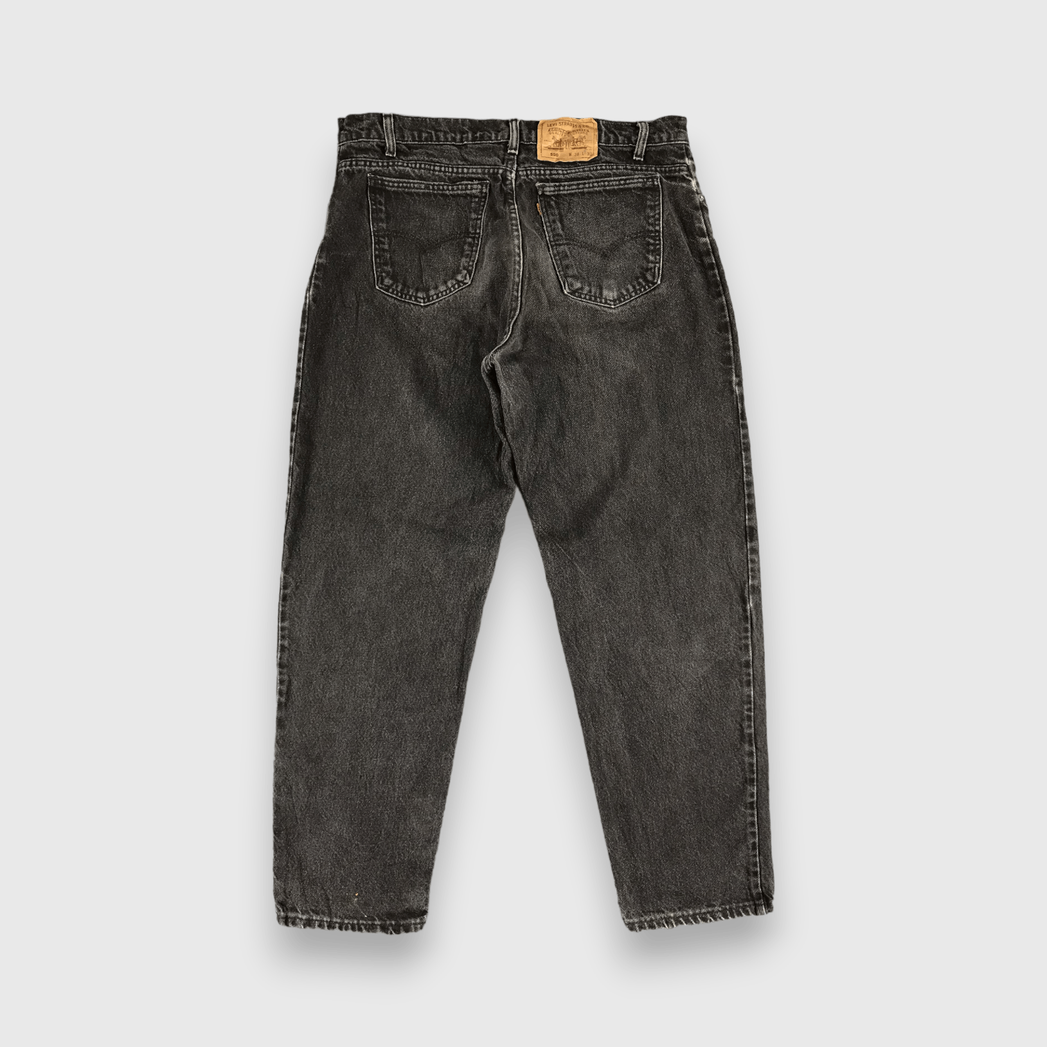 Levi's × Vintage Vintage Levis 550 Jeans Orange Tab Faded Black Denim -J325 Size US 37 - 2 Thumbnail