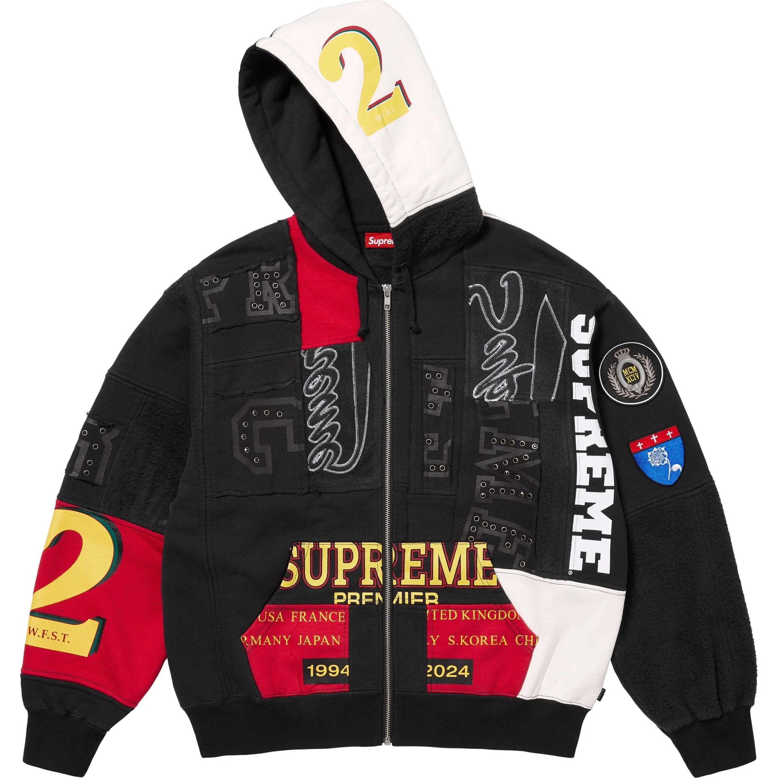 Supreme Supreme Patchwork Zip Hooded Sweatshirt Size US XXL / EU 58 / 5 - 2 Thumbnail