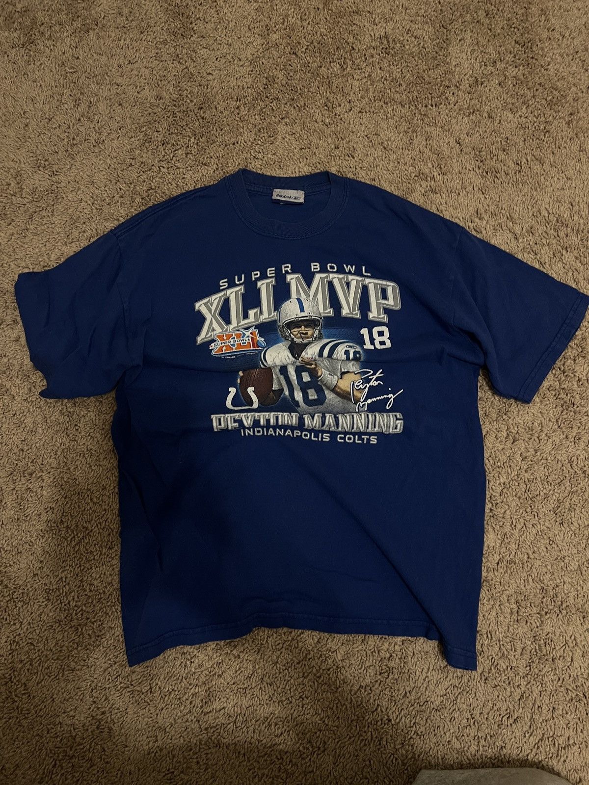 Reebok S Vintage NFL Reebok Peyton Manning Super Bowl Tee Size US S / EU 44-46 / 1 - 1 Thumbnail