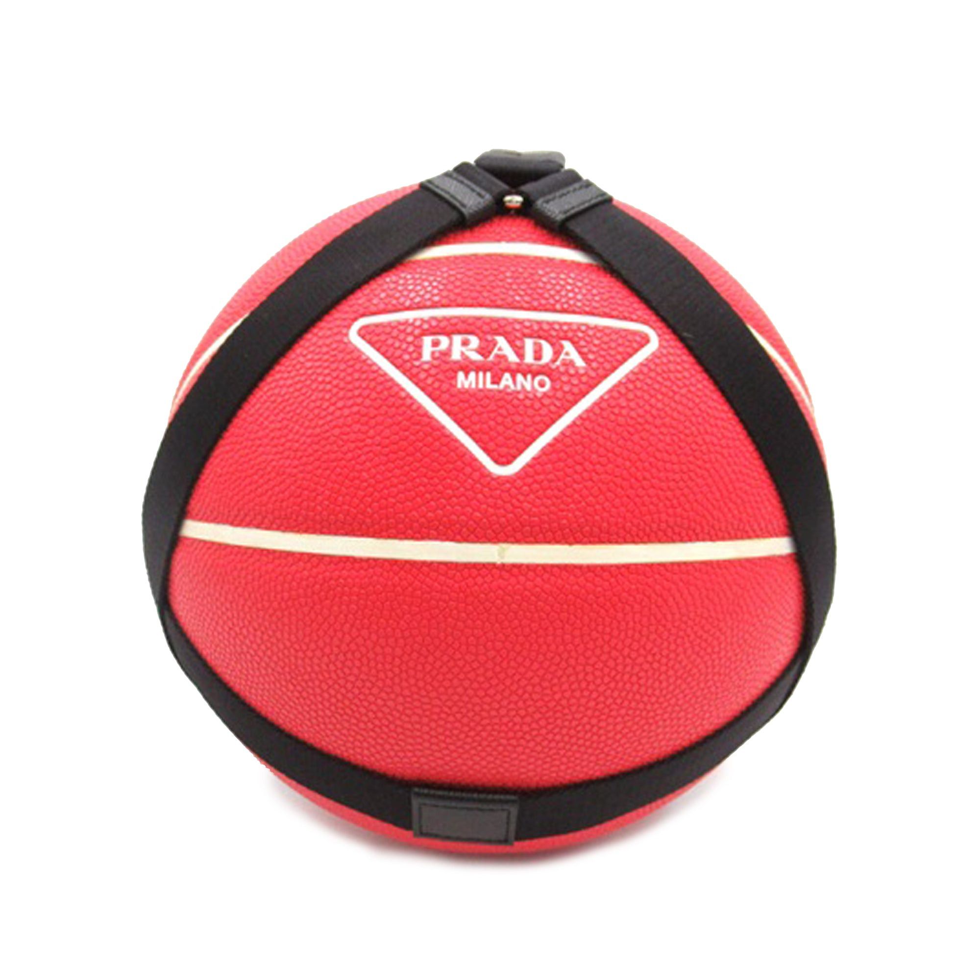 image of Prada Logo Basketball Other Accessories in Red, Women's