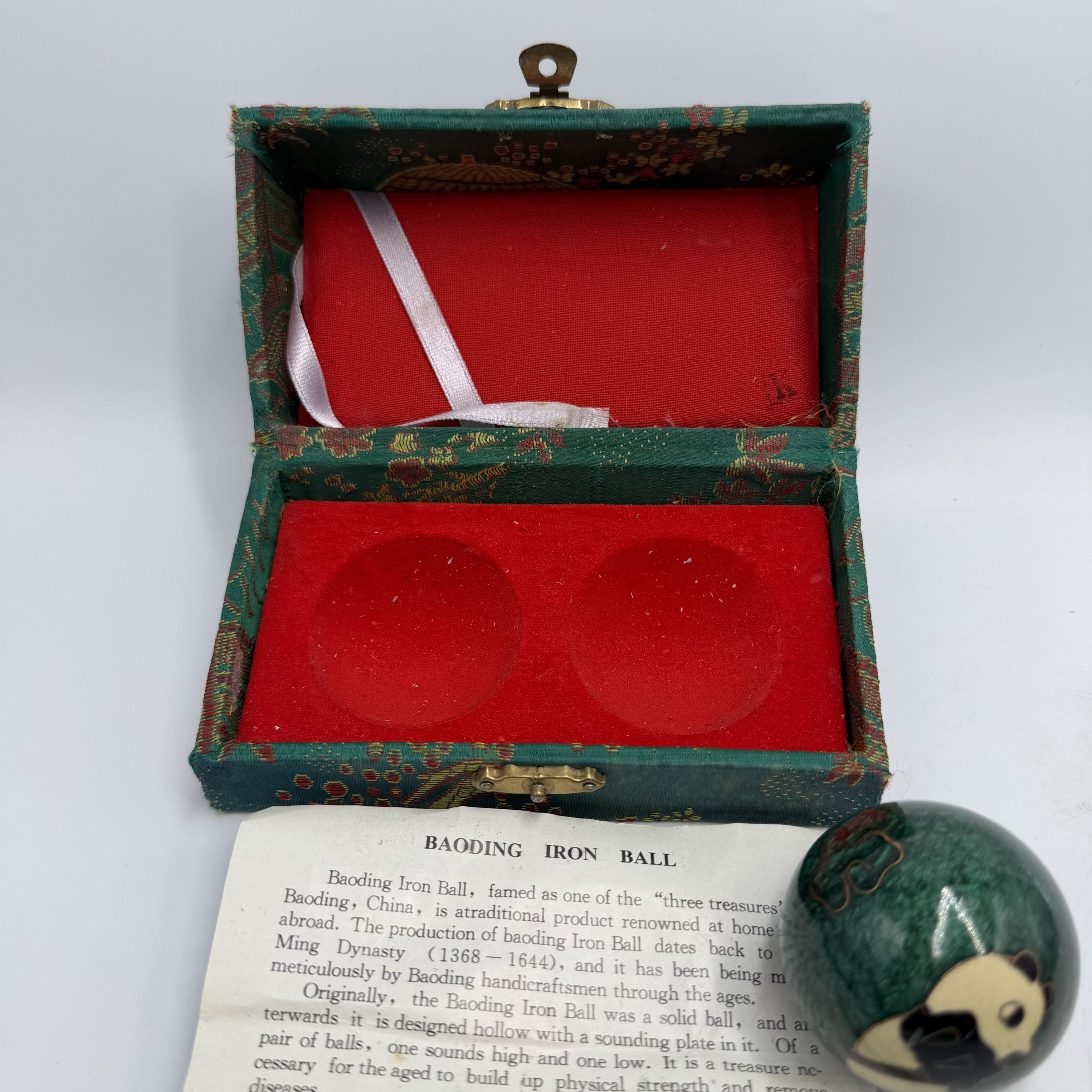 Vintage Vintage Chinese Baoding Balls Panda Bamboo Enamel Steel Set Size ONE SIZE - 4 Thumbnail