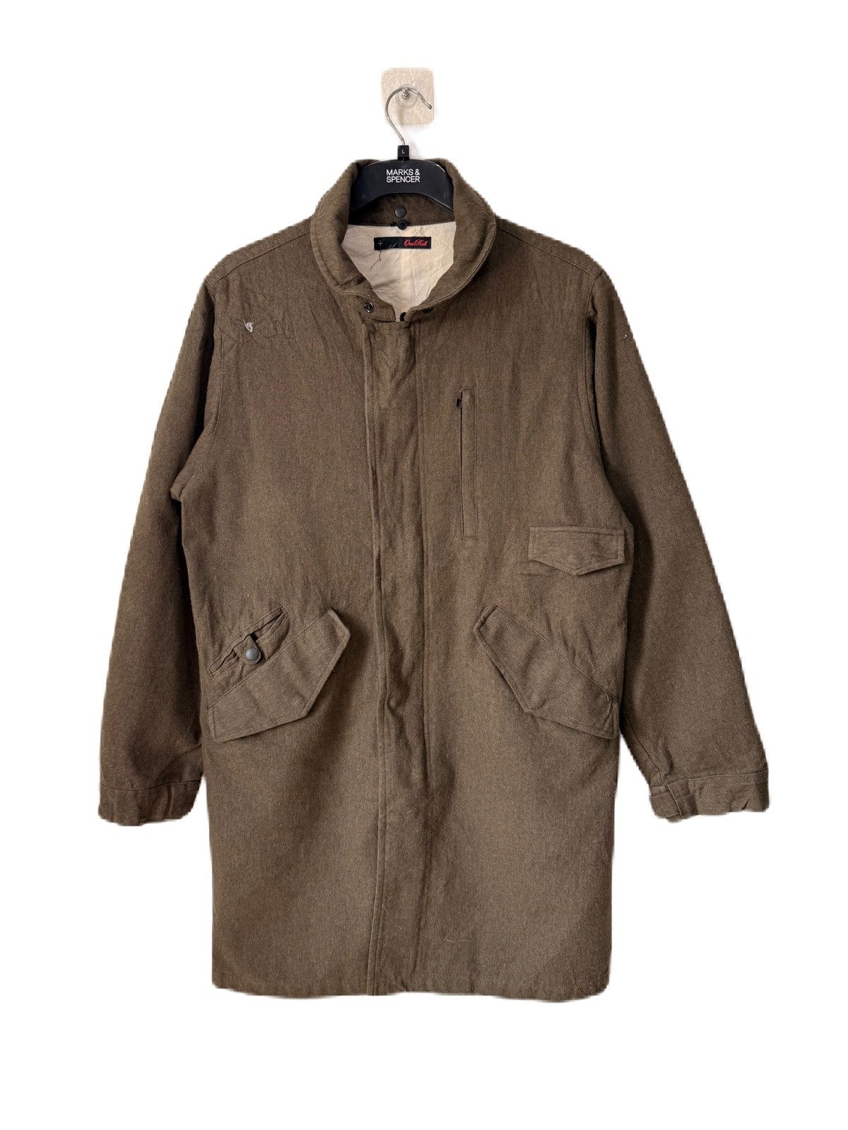 Le Grande Bleu (L.G.B.) JAPAN BRAND HOMLESS LONG JACKET WOOL ZIPPER OLIVE Size US M / EU 48-50 / 2 - 1 Thumbnail