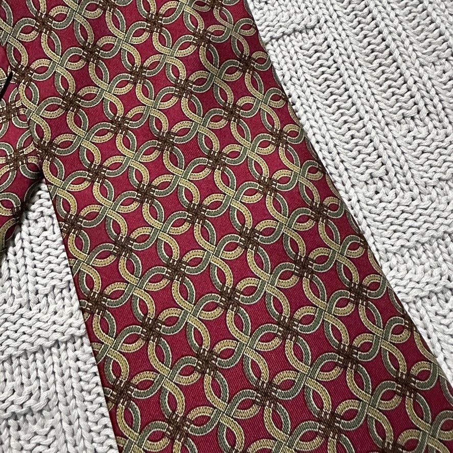 Barneys New York Barneys New York red interlocking rings geometric silk tie Size ONE SIZE - 2 Thumbnail