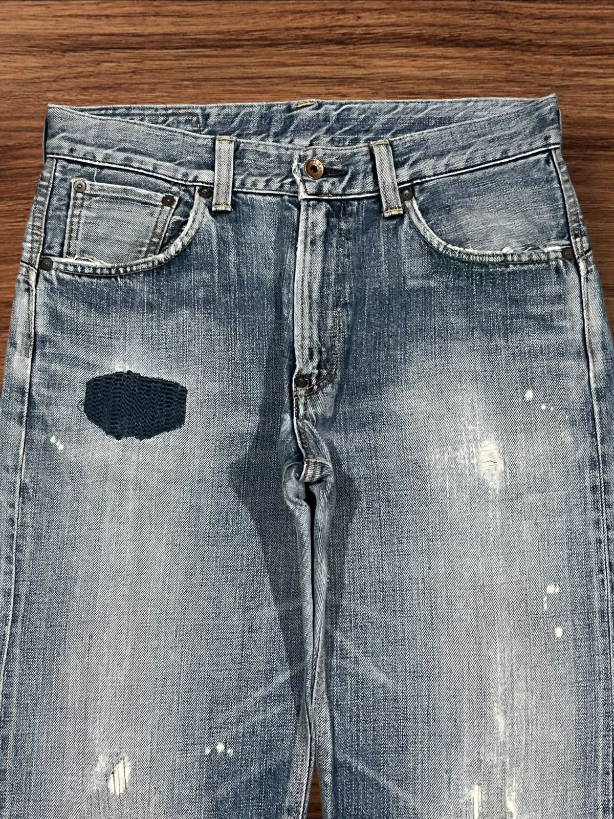 Edwin × Japanese Brand × Takeo Kikuchi Vintage Japanese Brand Edwin Paint Splattered Selvedge Jeans Size US 32 / EU 48 - 4 Thumbnail
