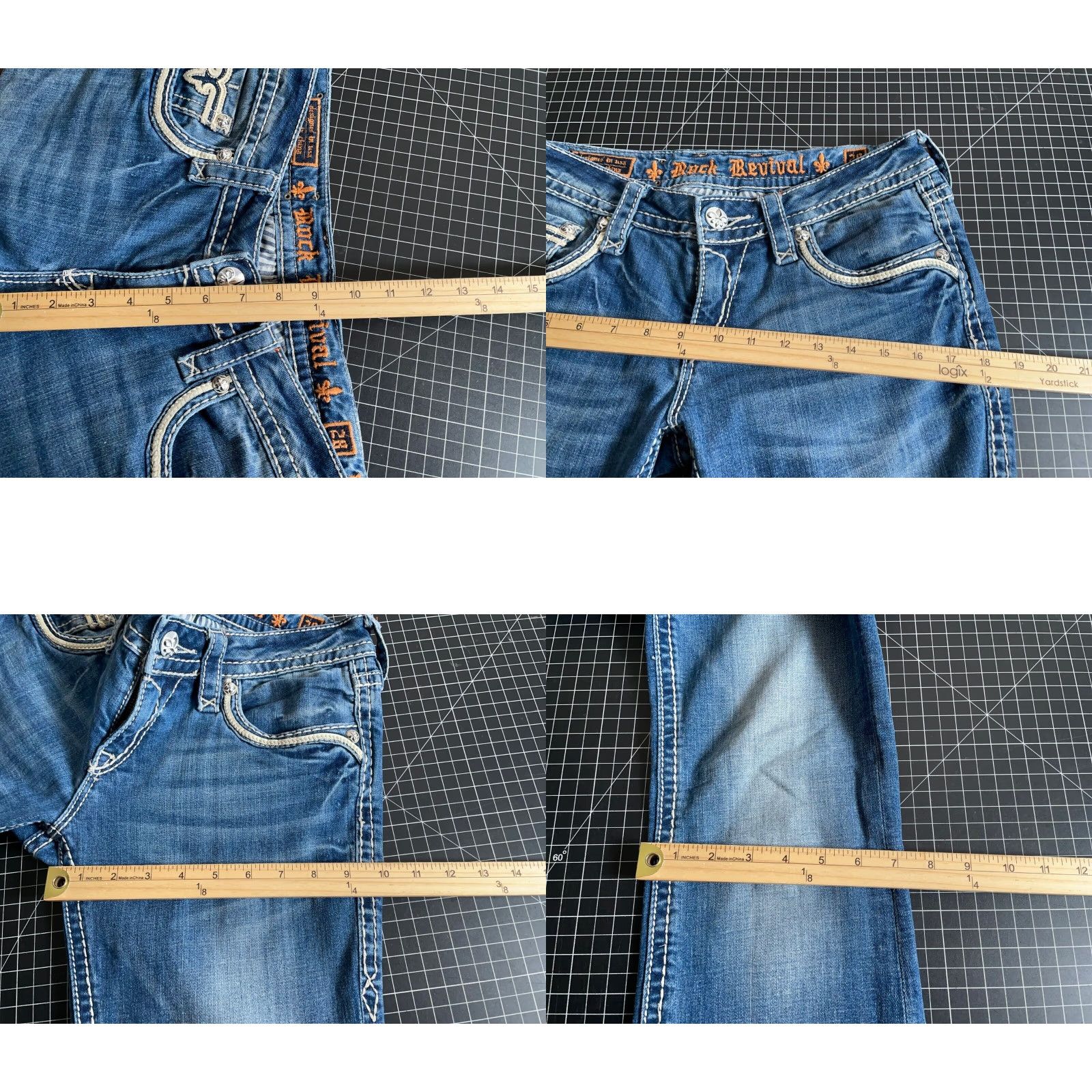 Vintage VINTAGE Rock Revival Women's Bootcut Jeans 28 Regular Size Blue Denim Hipster Style Stretch Size 28" / US 6 / IT 42 - 8 Thumbnail