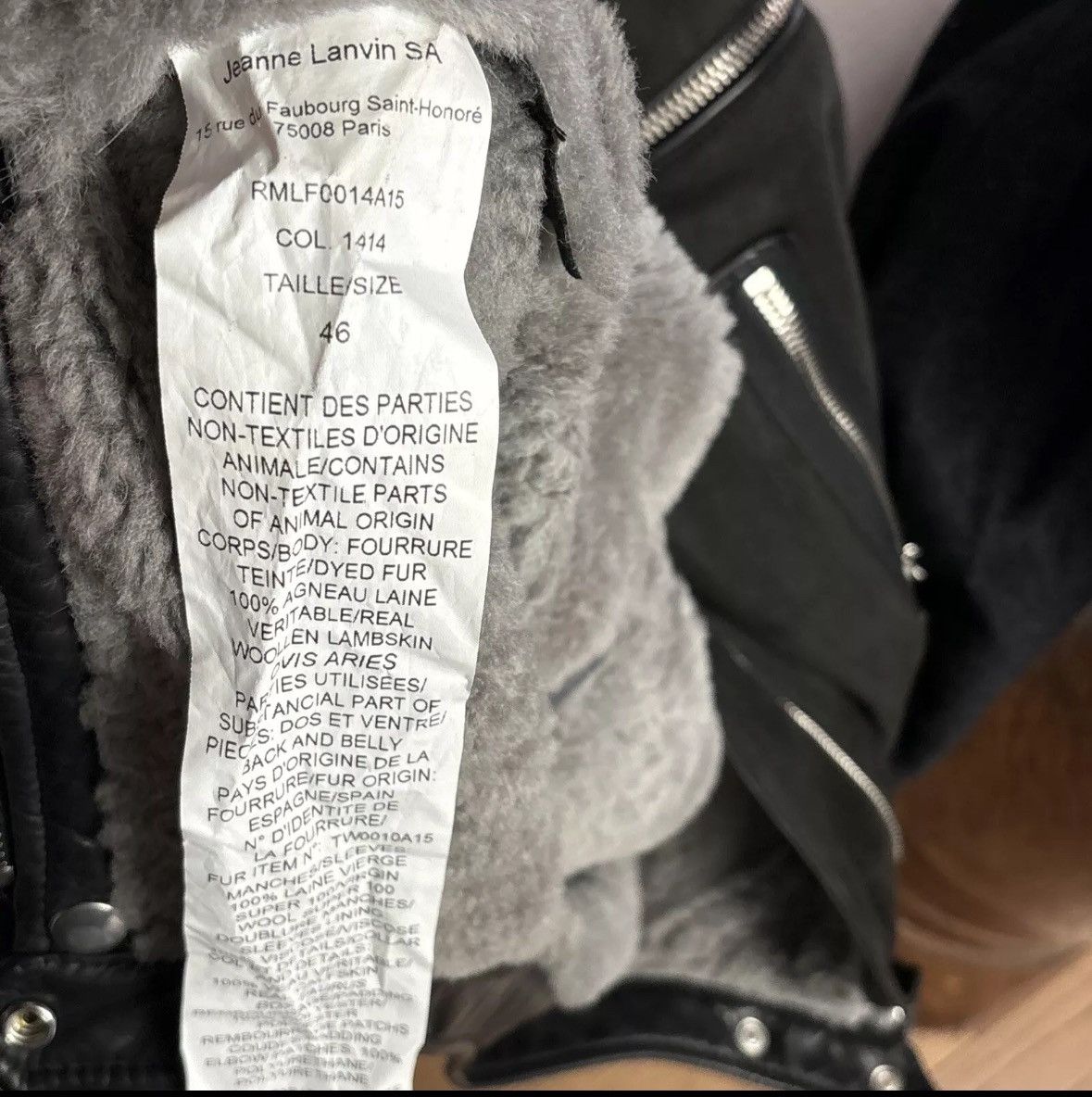 Lanvin Lanvin Lambskin Shearling Leather Jacket Anthracite Size 46 Size US S / EU 44-46 / 1 - 7 Thumbnail
