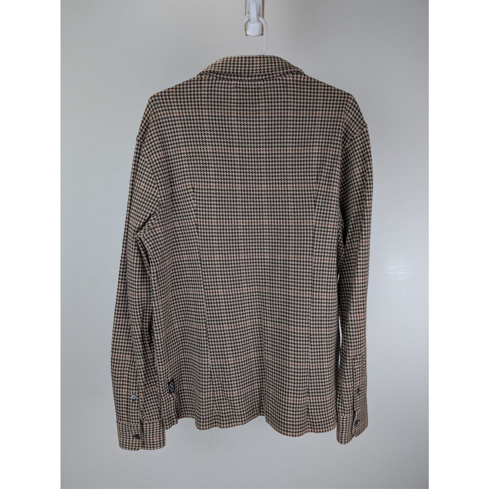 Todd Snyder o1rshd1 CC20 Houndstooth Double Knit Polo Shirt Saddle Brown Size US S / EU 44-46 / 1 - 10 Thumbnail