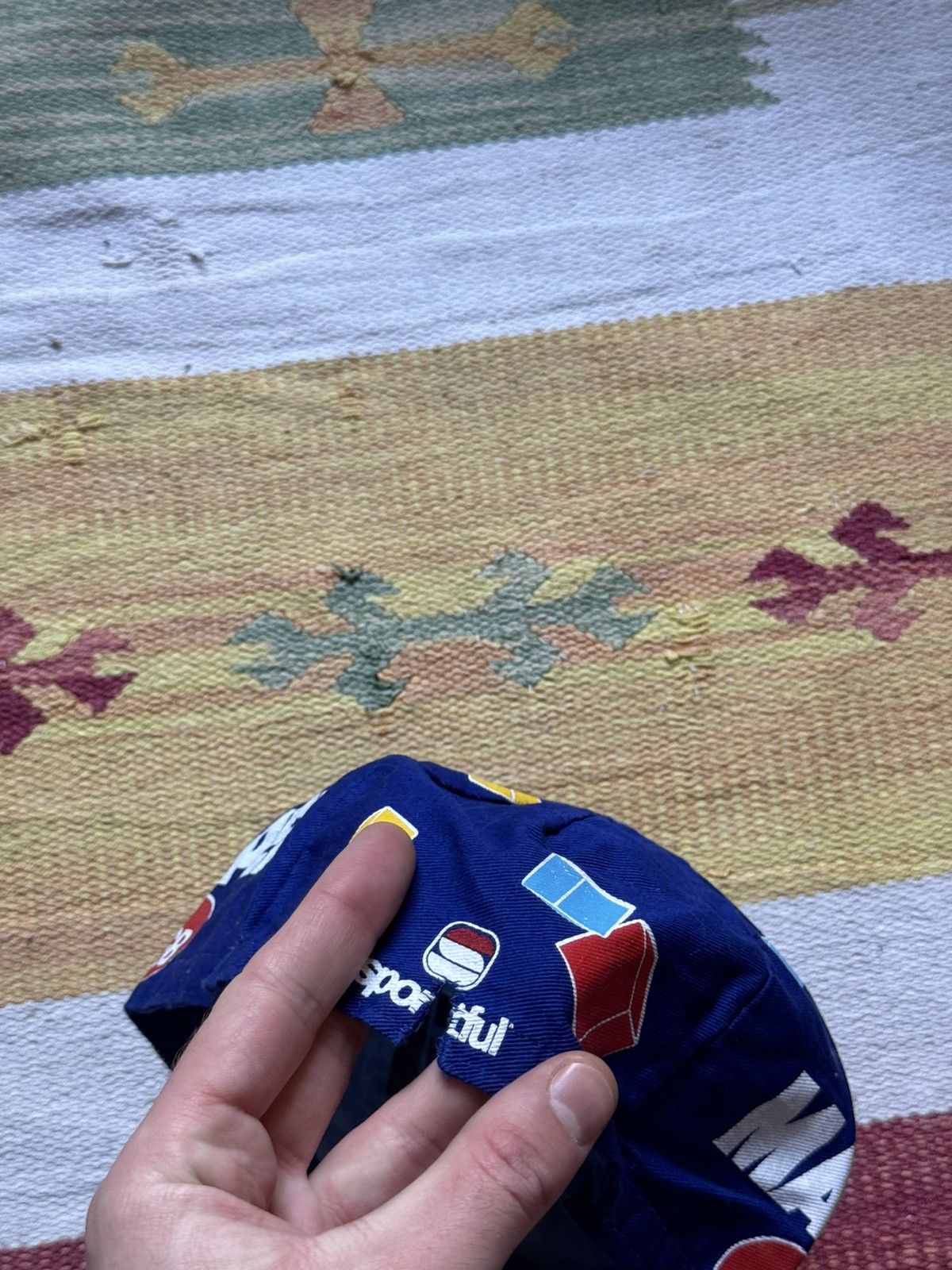 Vintage Vintage 80-90’s Mapei Colnago Cycle Hat Size ONE SIZE - 5 Thumbnail