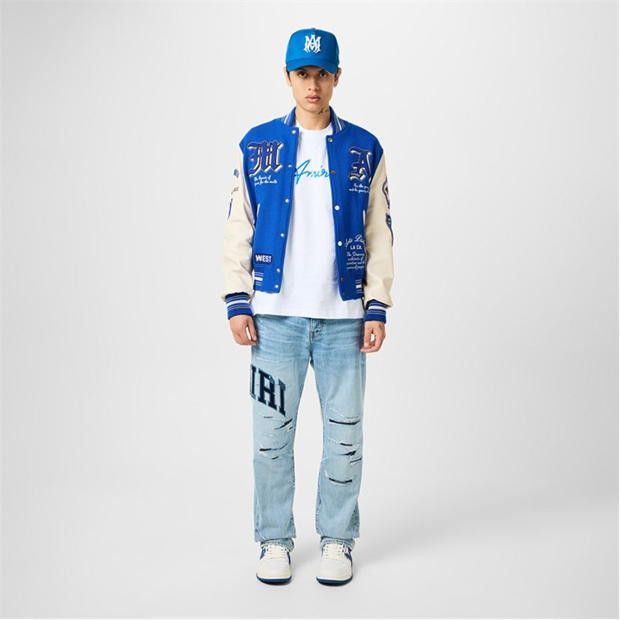 Amiri AMIRI Dream Team Appliquéd Varsity Jacket Size US L / EU 52-54 / 3 - 5 Thumbnail