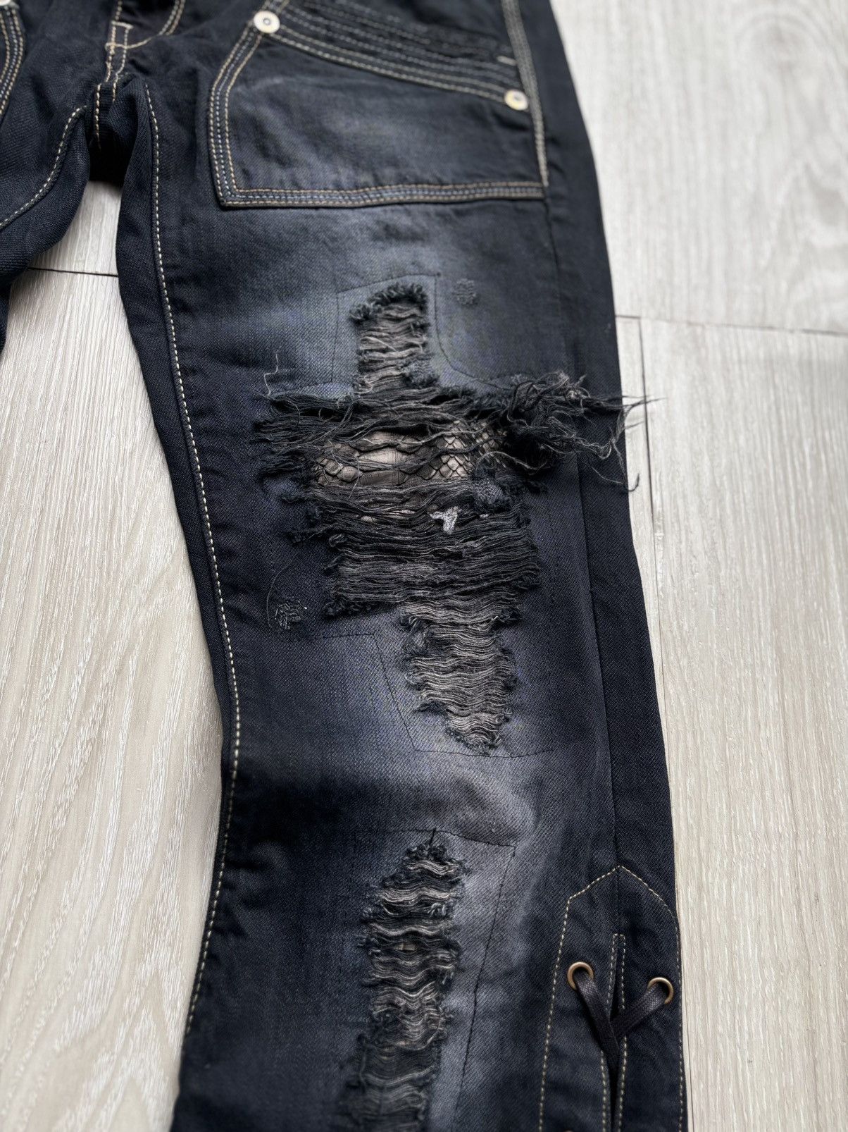 Japanese Brand HILLFIGER lace-up flare jeans Size US 27 - 3 Thumbnail