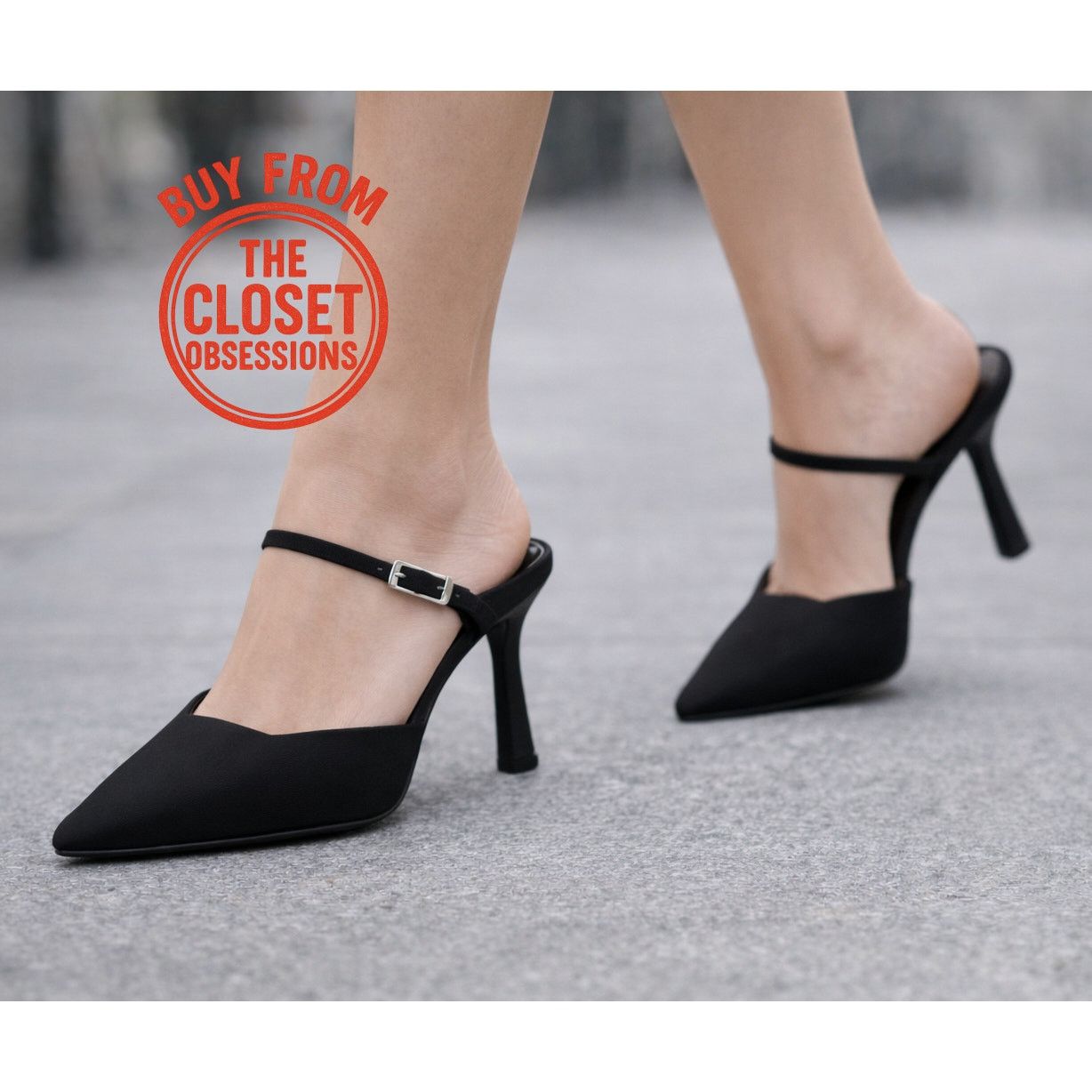 Zara ZARA Minimalist Black Slingback Mule Heels Pointed Toe NWT Size US 8 / IT 38 - 1 Thumbnail