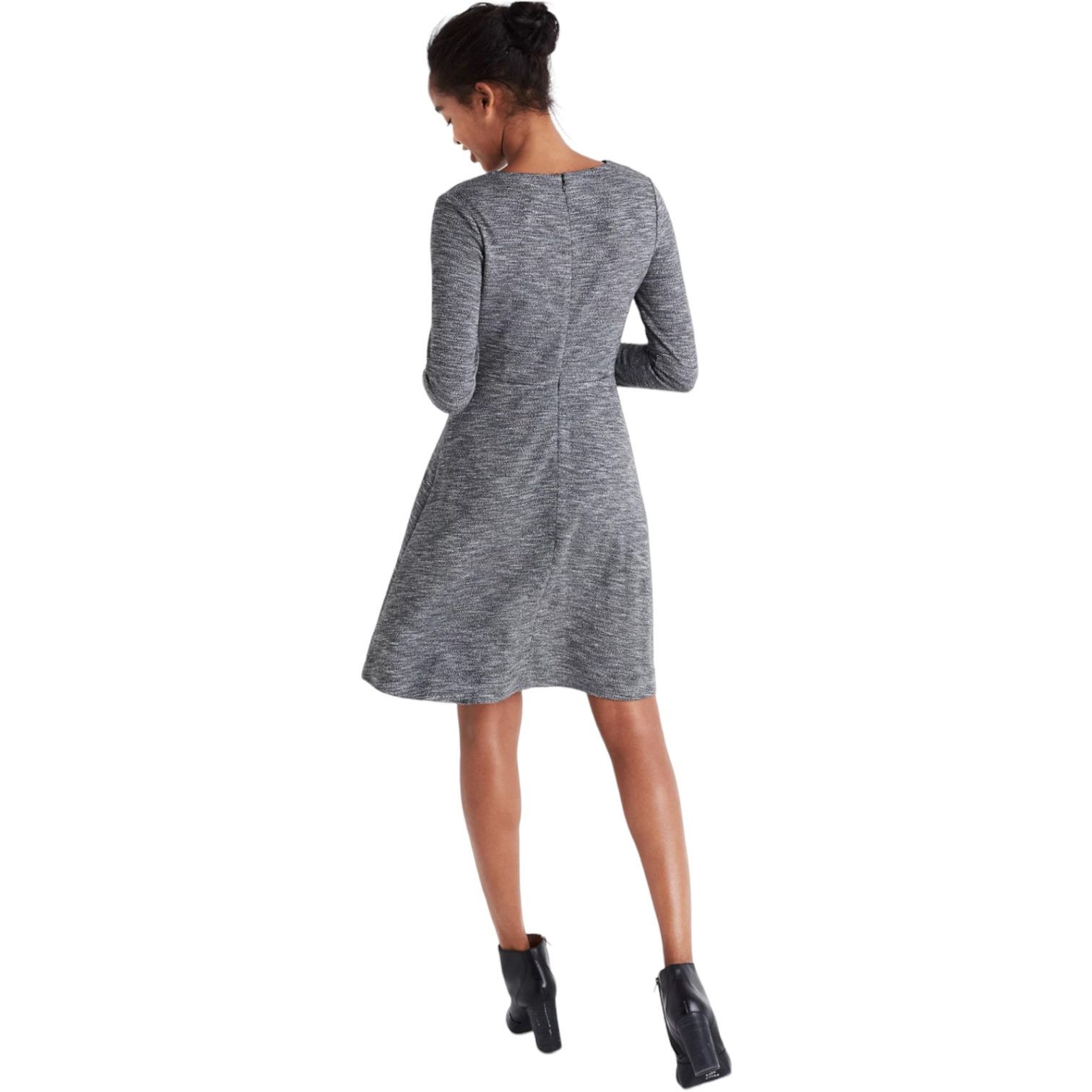 Madewell Madewell Bridgewalk V-Neck Mini Gray Dress Women's Size 10 Size L / US 10 / IT 46 - 3 Thumbnail