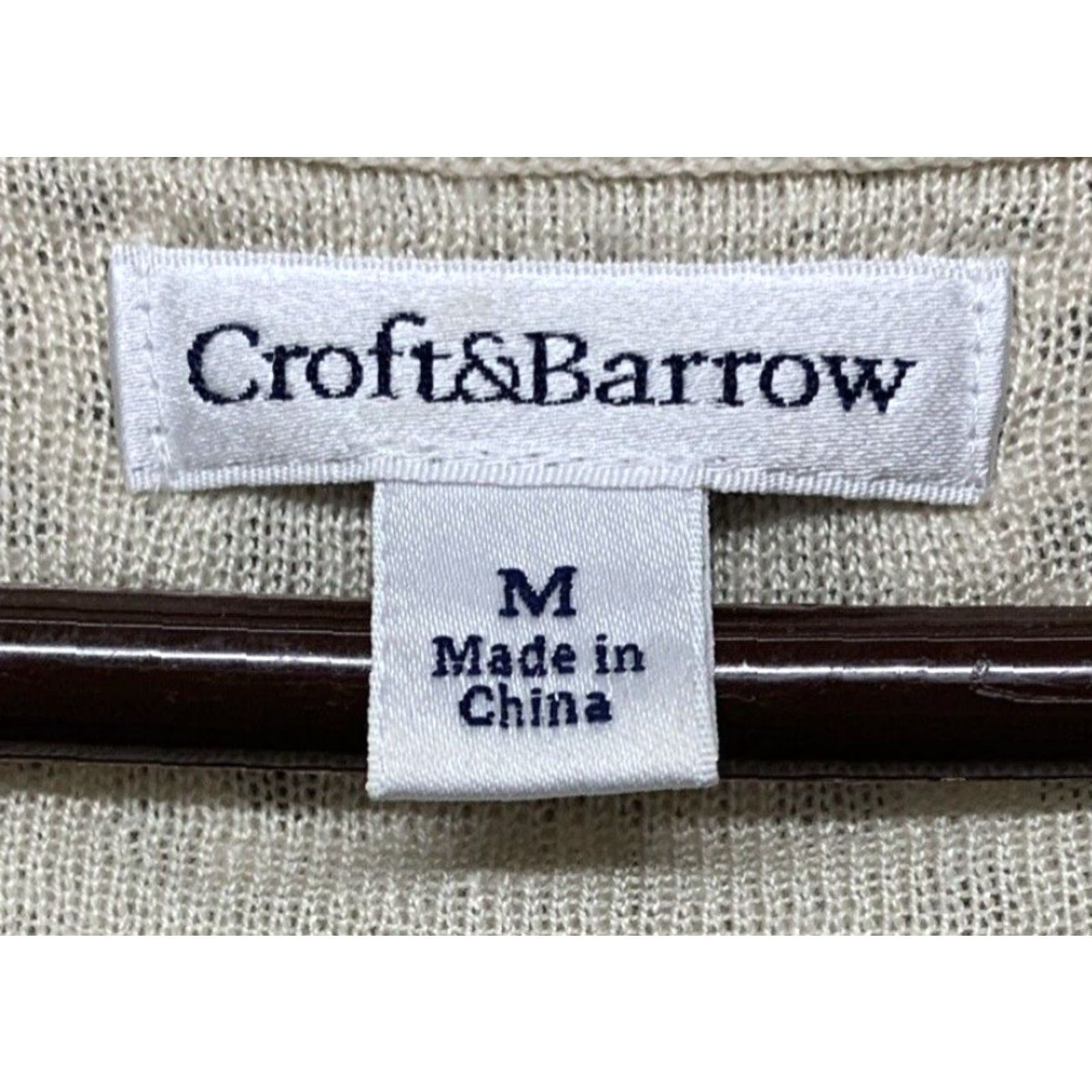 Croft & Barrow Croft & Barrow Women’s Long Sleeve Knitted Top Stripe Cream Blue Tones V-Neck M Blue Tan Size M / US 6-8 / IT 42-44 - 7 Thumbnail