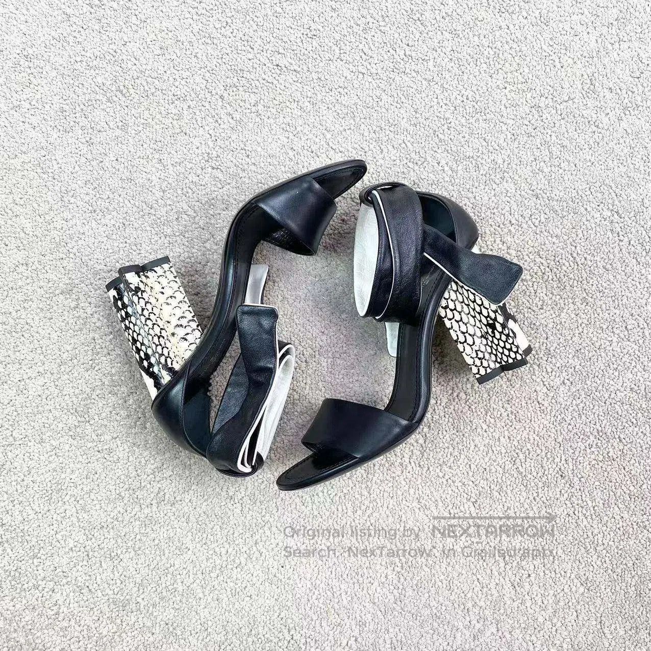 Louis Vuitton Louis Vuitton Snakeskin heeled sandals| Size US 7 / IT 37 - 5 Thumbnail