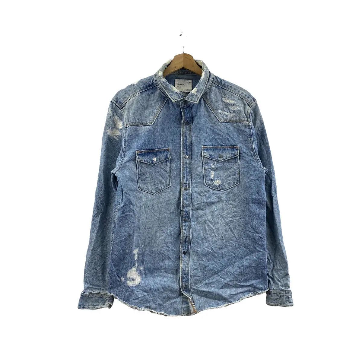 Zara Vtg ZARA MAN Relaxed Fit Distress Jeans Denim Jacket Size US L / EU 52-54 / 3 - 1 Thumbnail
