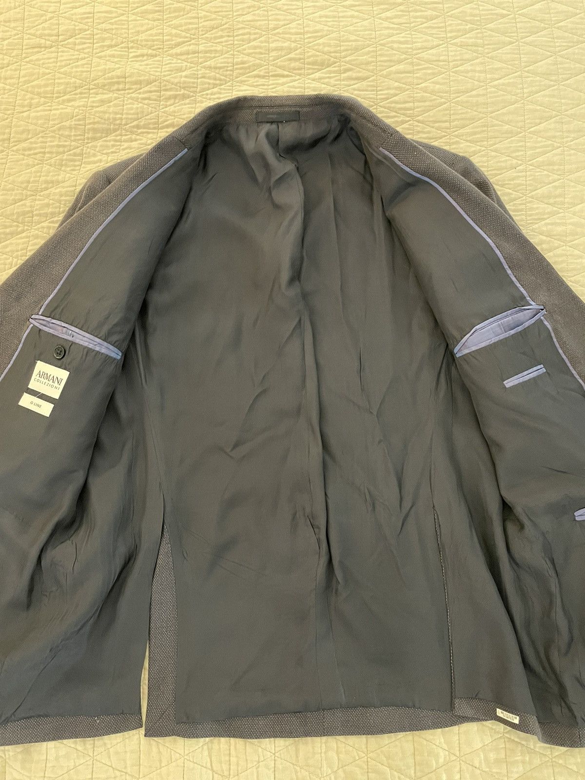 Armani Collezioni Iridescent Navy Nailhead Jacket Size 42R - 6 Thumbnail