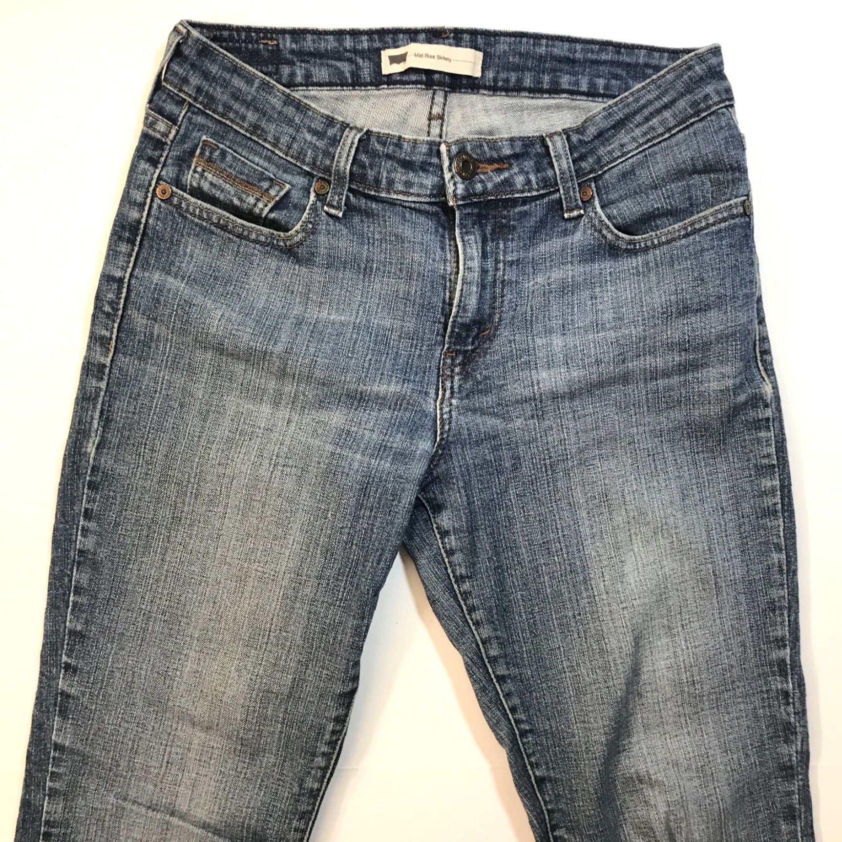 Levi's Levi's Mid Rise Skinny Jeans Womens 28x32 Blue Denim Medium Wash 90s Size 28" / US 6 / IT 42 - 3 Thumbnail