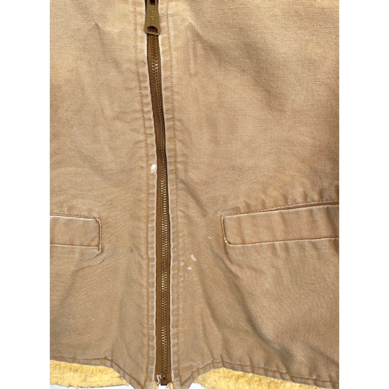 Carhartt VINTAGE Carhartt Vest Men’s Large Beige Sherpa-Lined Canvas 6SV Union Made Workwear Canvas Vest Size US L / EU 52-54 / 3 - 7 Thumbnail