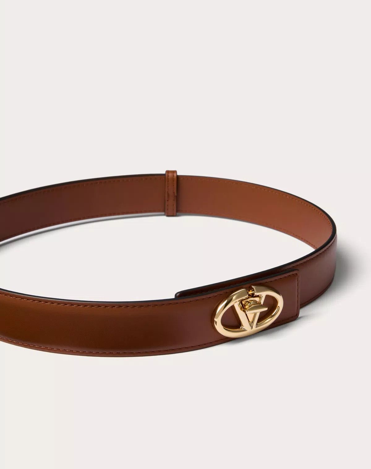 Valentino o1s1wg111125 Size: M / Vlogo Calfskin Belt in Tobacco Size ONE SIZE - 4 Thumbnail