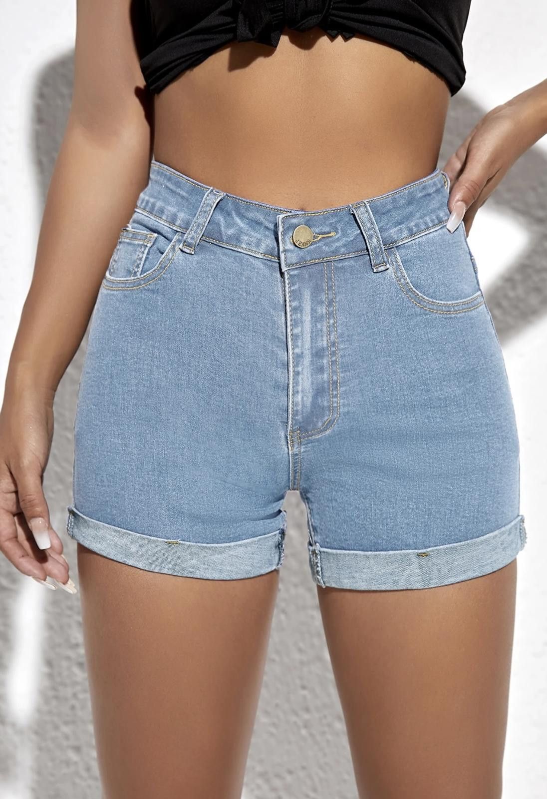 Other SHEIN Denim Shorts in Blue (SMALL) Size 28" / US 6 / IT 42 - 2 Thumbnail