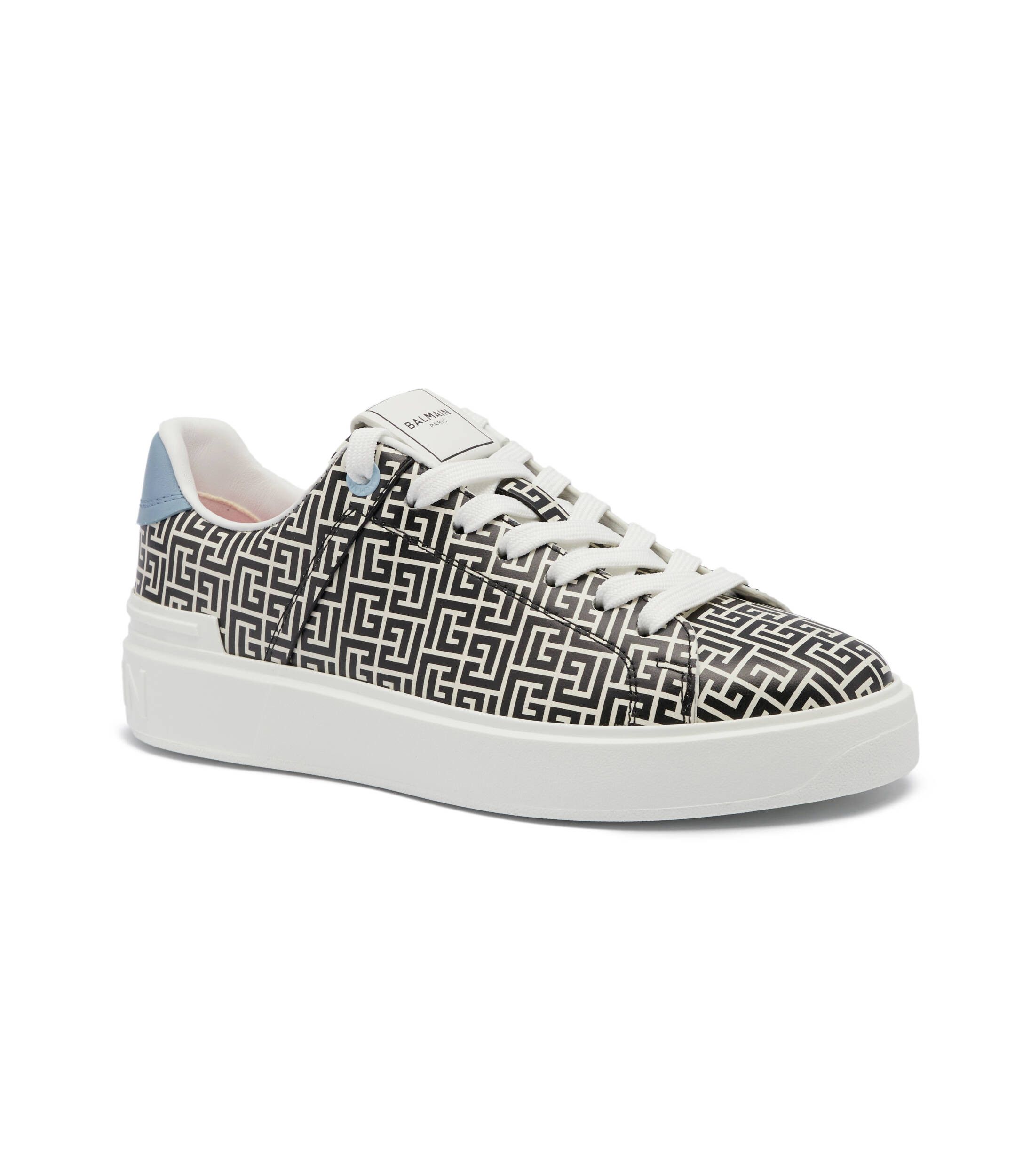 Balmain o1s1wg110425 B-Court Low-Top Sneakers in White Black Size US 9 / IT 39 - 1 Thumbnail
