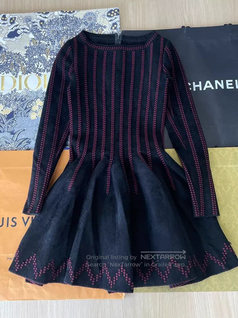 Alaia Alaia Black and Red Long Sleeve Dress Size XS / US 0-2 / IT 36-38 - 1 Thumbnail