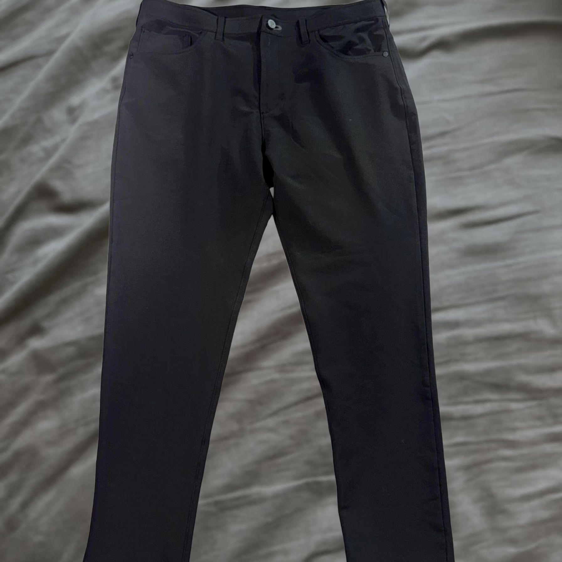 Vintage Public Rec Pants Mens 34x32 Black Slim Chino Tapered 5-Pocket Logo Zipper Casual Travel Modern Size US 34 / EU 50 - 1 Thumbnail