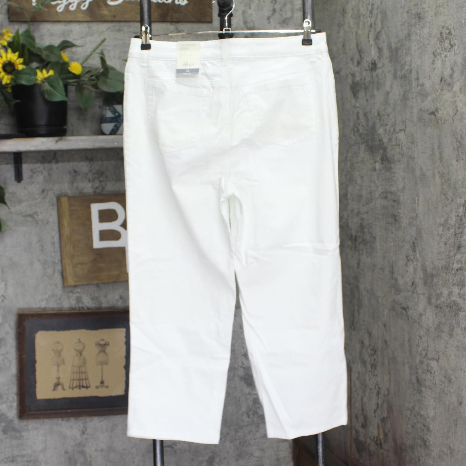 Style & Co Nwt Style & Co Womens High Rise Cropped Jeans White 12 Size 34" / US 12 / IT 48 - 2 Thumbnail