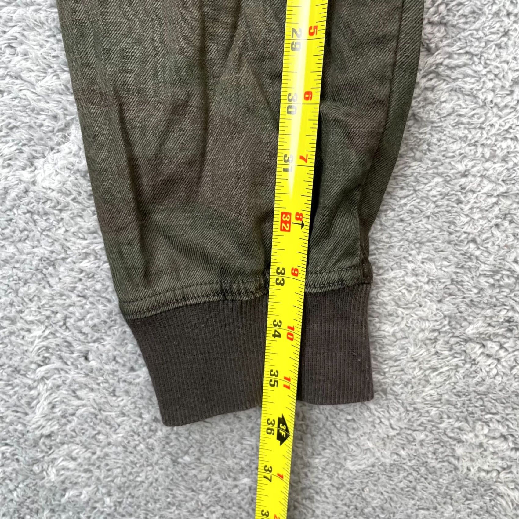 Vintage VINTAGE Level 99 Pants Womens XS Green Camo Linen Jogger Tapered Leg Drawstring Size 26" / US 2 / IT 38 - 7 Thumbnail