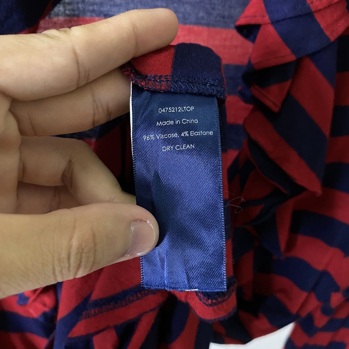 Ralph Lauren Ralph Lauren Sport Navy Red Striped Ruffle Front LS Tee Size S / US 4 / IT 40 - 4 Thumbnail