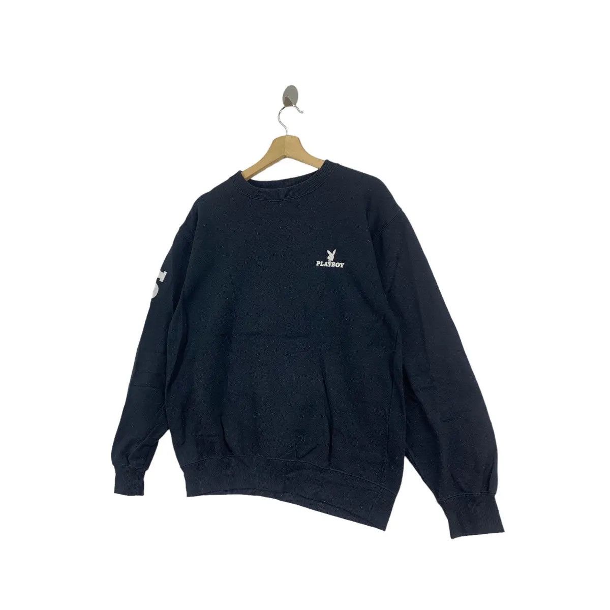 Playboy Vintage PLAYBOY MAGAZINE Rabbit Head Bunny Black Sweatshirt Size L / US 10 / IT 46 - 2 Thumbnail