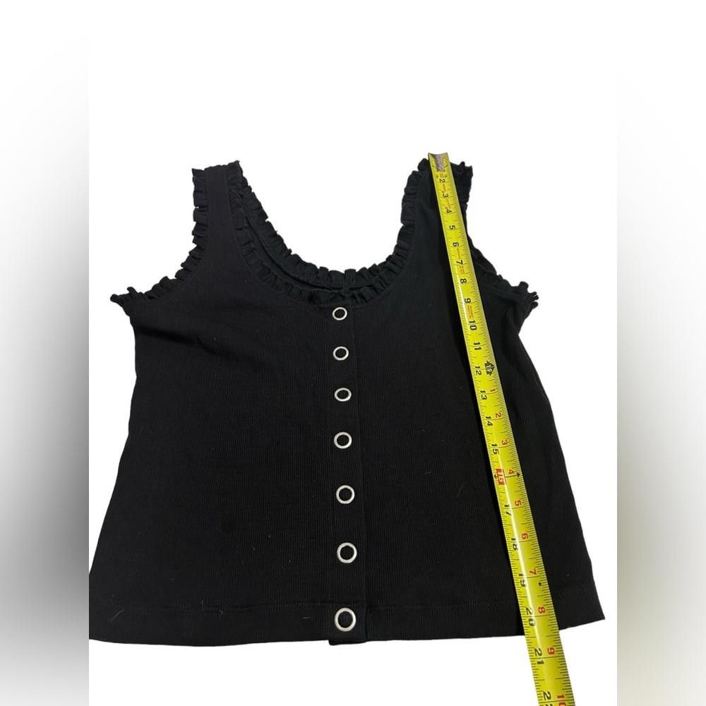 Chase Authentics Chaser l NWOT Black Ribbed Snap Button Tank Small Size S / US 4 / IT 40 - 2 Thumbnail