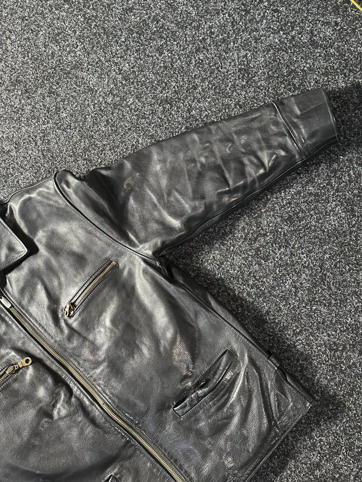 Harley Davidson × Leather 🚨Vintage 90s Leather Biker Jacket-West Style Maison Margiela Size US M / EU 48-50 / 2 - 3 Thumbnail