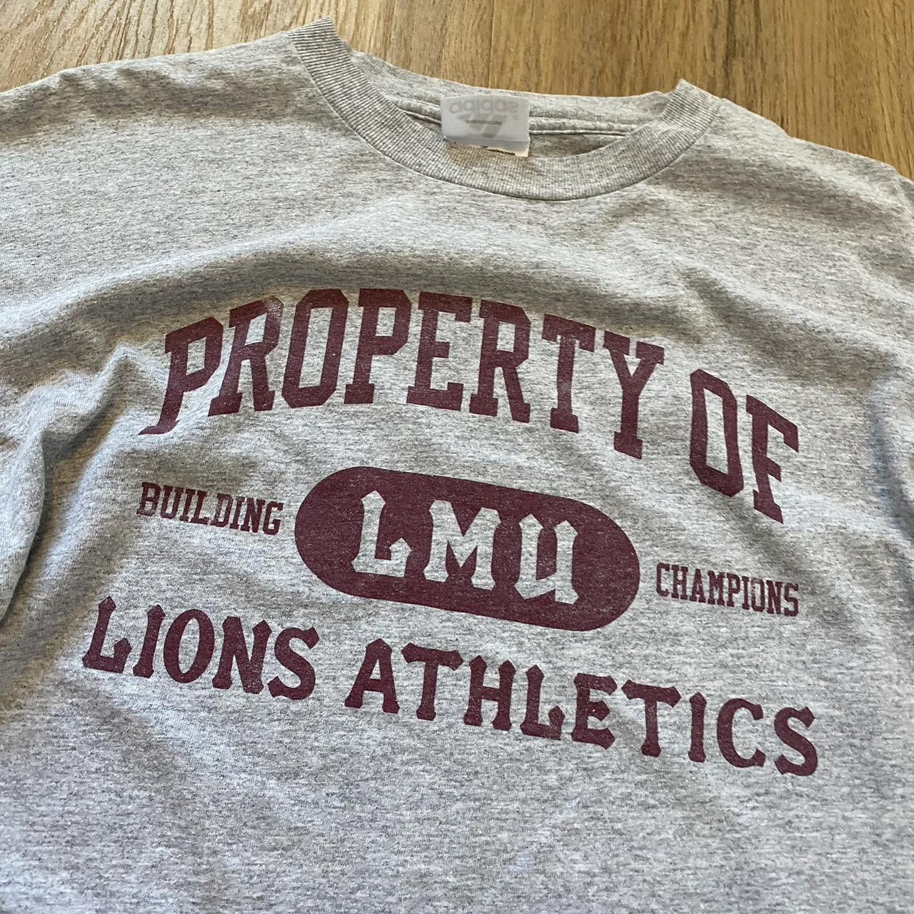 Adidas Adidas grey and burgundy Lions LMU Athletics tee Size US S / EU 44-46 / 1 - 3 Thumbnail