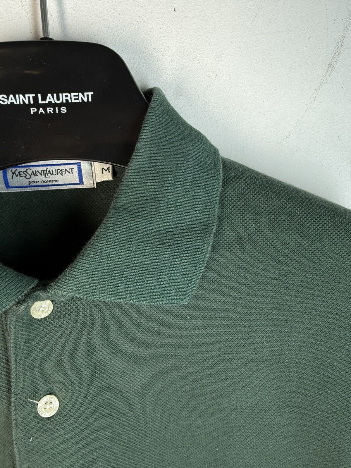 Yves Saint Laurent 90’s YSL Sweatshirt 1/4 Button Up Pique Sweater Vintage Rare Size US M / EU 48-50 / 2 - 4 Thumbnail