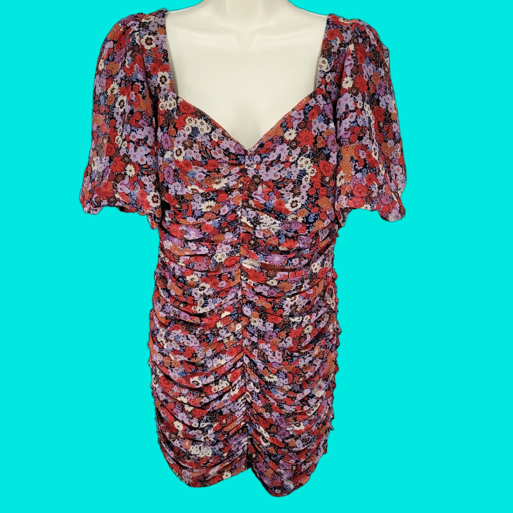 strapless open back dress Ruby Long Sleeve Mini Dress Zara Print Teal – Orange Sherbet Boutique main image 0