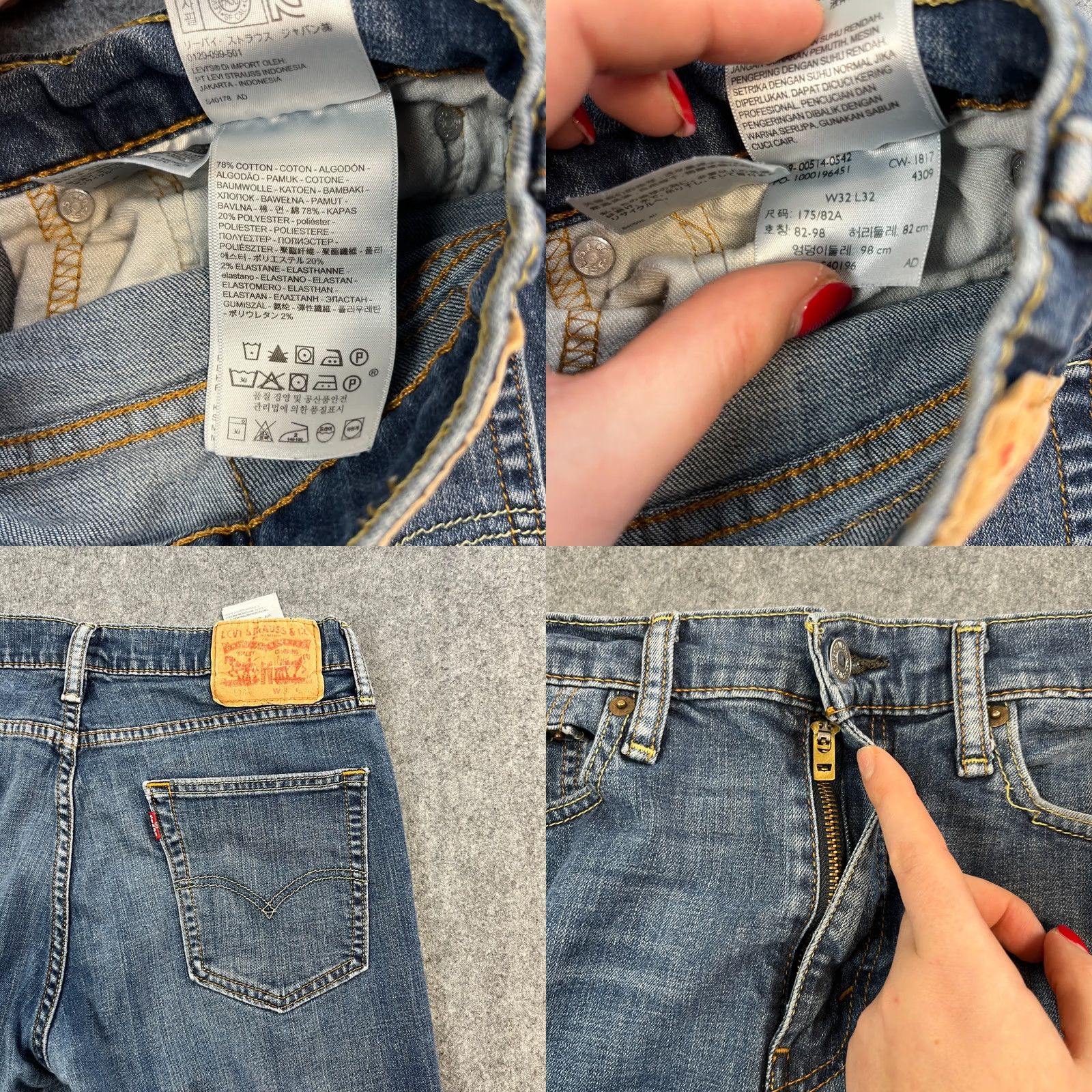 Levi's Levi's Jeans Regular Straight 30 30 Mid Wash Blue Whiskering Stretch Denim 5-Pocket Mens Jeans Size US 30 / EU 46 - 8 Thumbnail