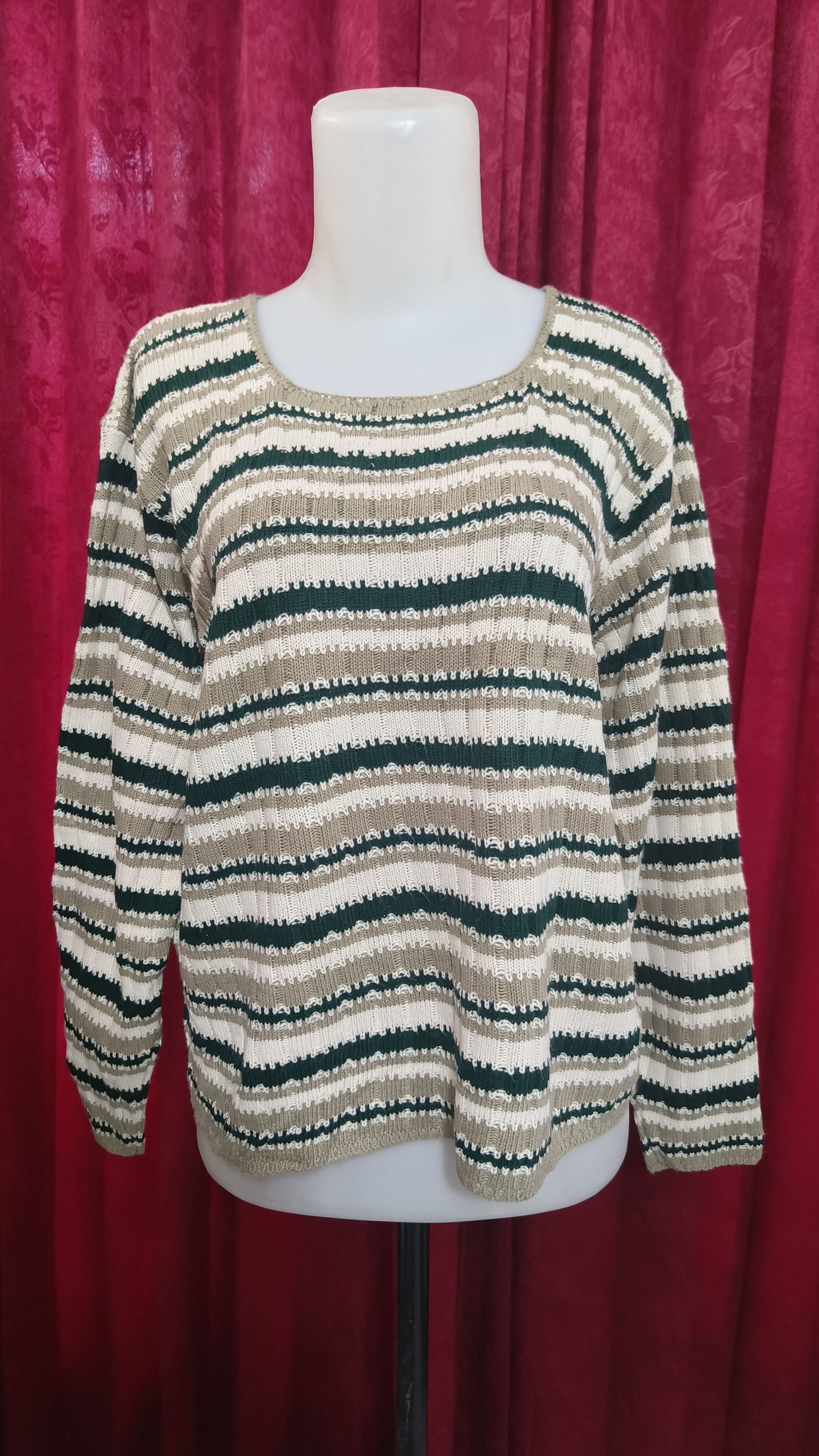 Other Vintage 90s STAGELIGHT Women's Ethnic Striped Knit Sweater Size L / US 10 / IT 46 - 7 Thumbnail