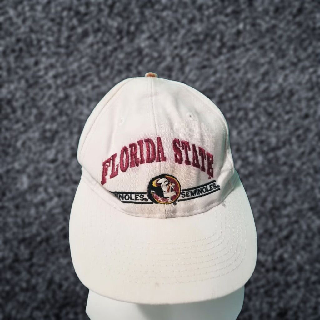 Logo Athletic VINTAGE Logo Athletic Hat FSU Florida State Seminoles Embroidered Distressed Snapback Adjustable Men Beige Cap Size ONE SIZE - 1 Thumbnail